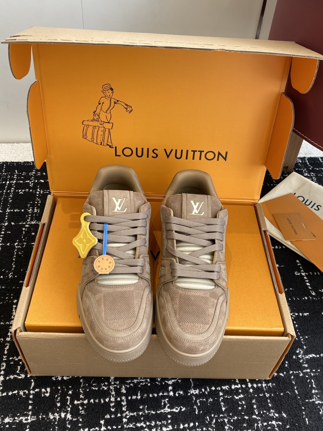 Louis Vuitton LV Trainer Beige Suede Men’s Luxury Sneaker