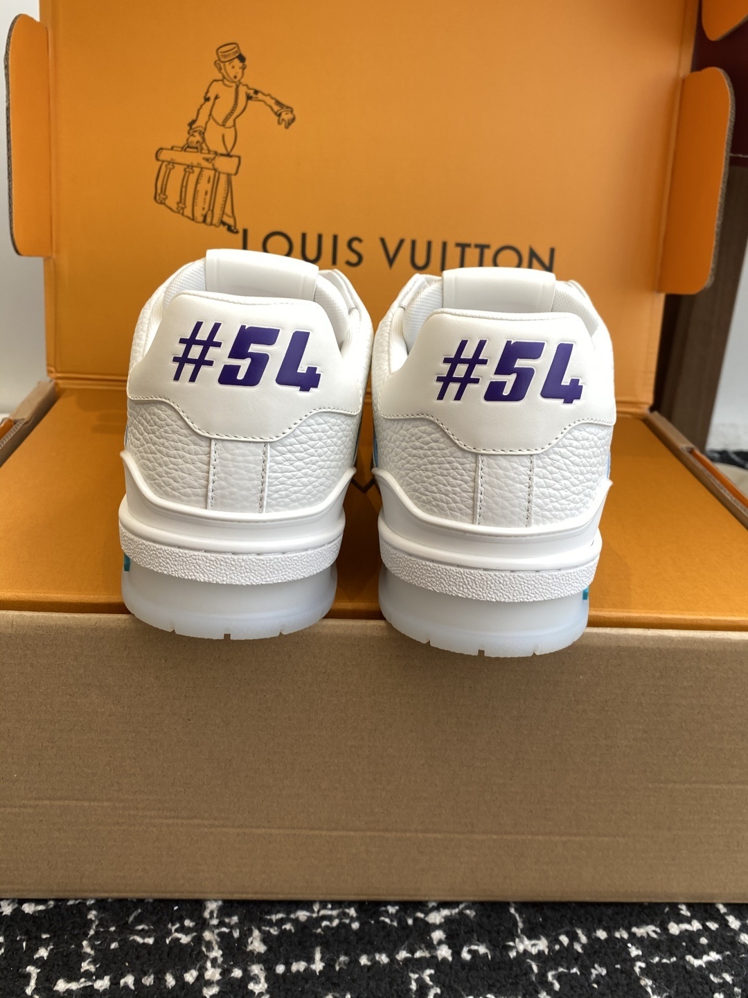 Louis Vuitton LV Trainer White Pebbled Leather Luxury Sneakers