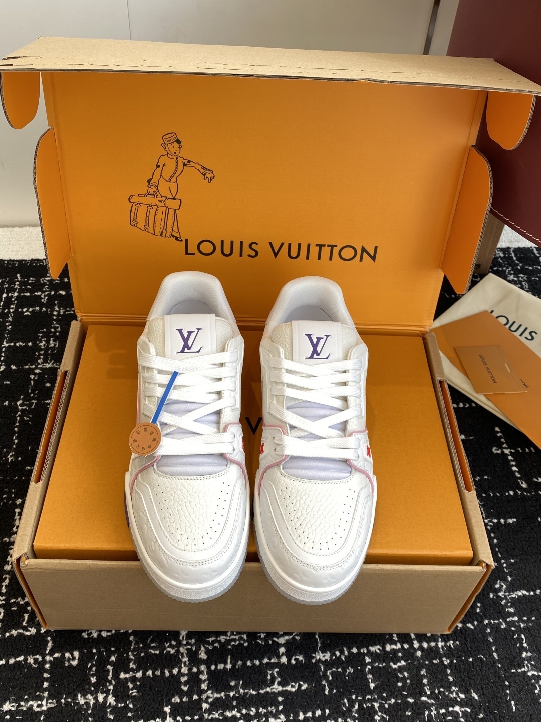 Louis Vuitton Trainer Sneaker White Pink – Premium Leather Shoes