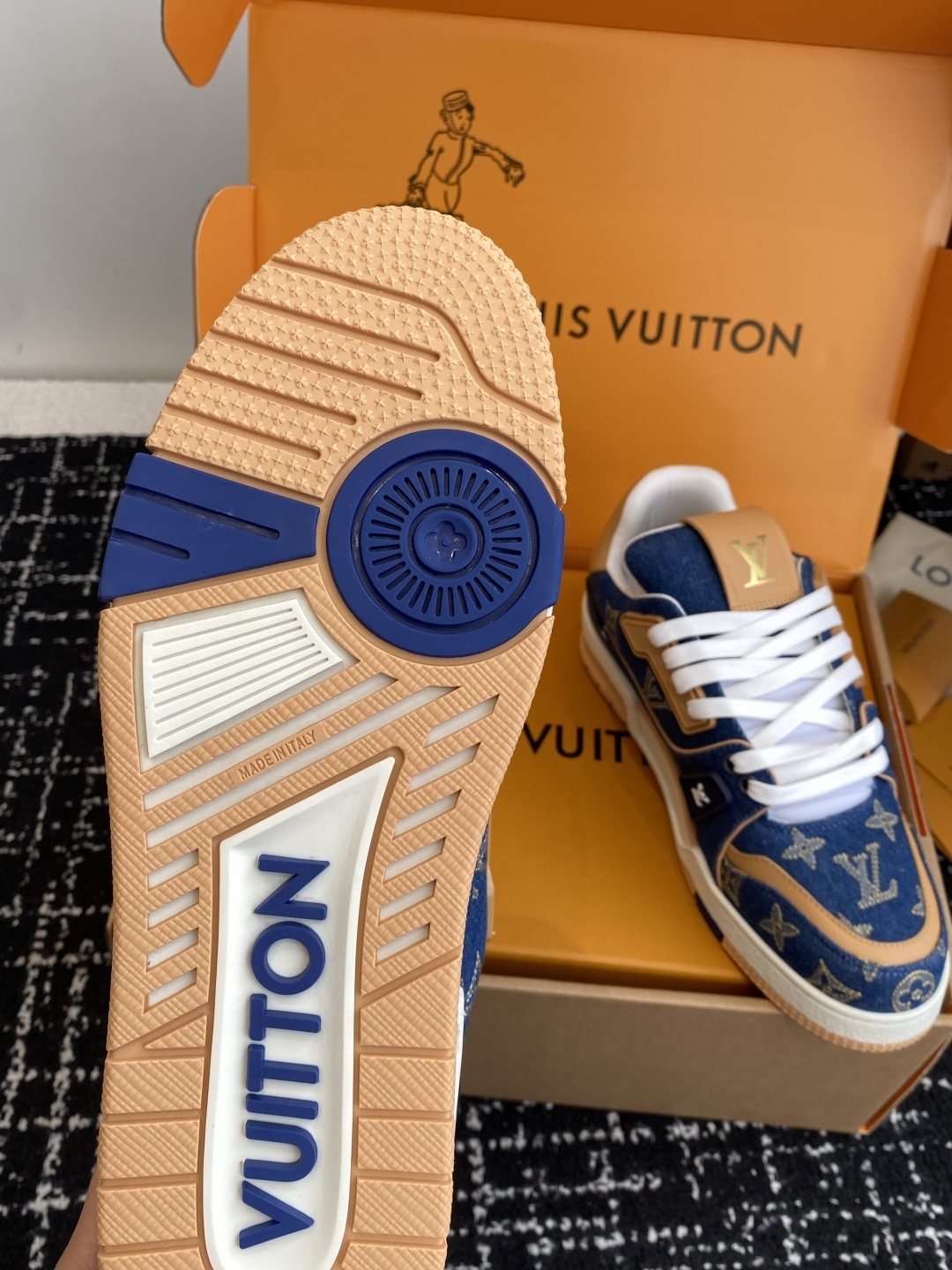 Louis Vuitton LV Trainer Blue Monogram Denim Luxury Sneakers