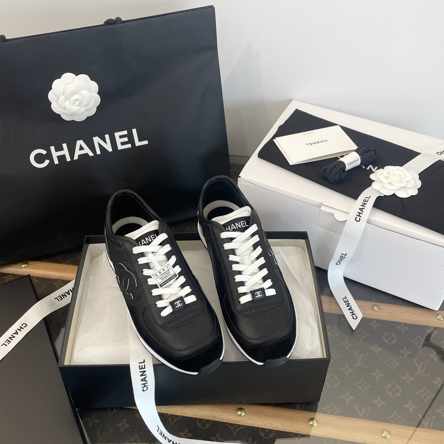 Chanel Black Leather Low-Top Sneakers – Luxury Women’s Footwear