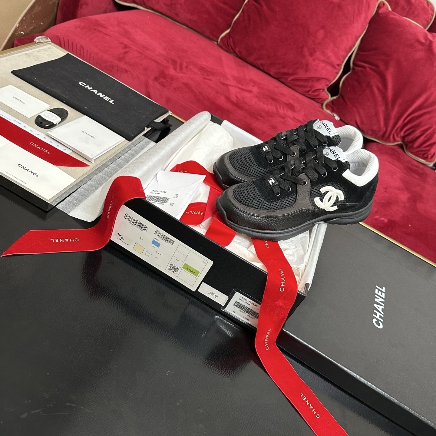 Chanel Mesh & Leather Sneakers – Iconic Black & White Design