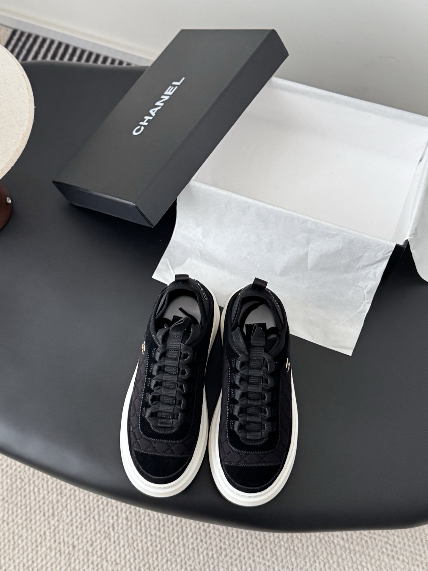 Chanel Black Quilted Platform Sneakers – Luxury Women’s Footwear