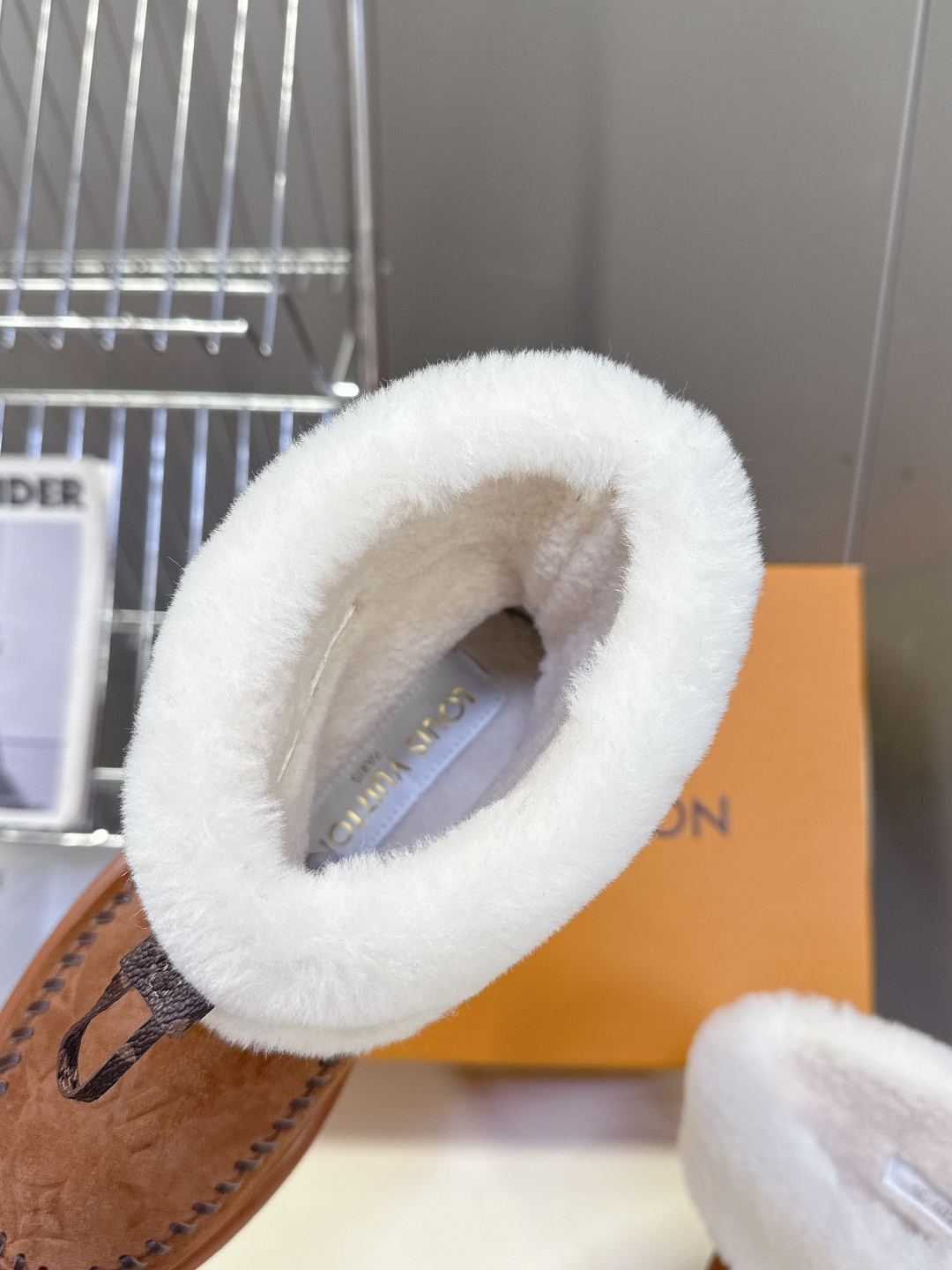 Louis Vuitton Women's Monogram Suede Shearling Winter Boots