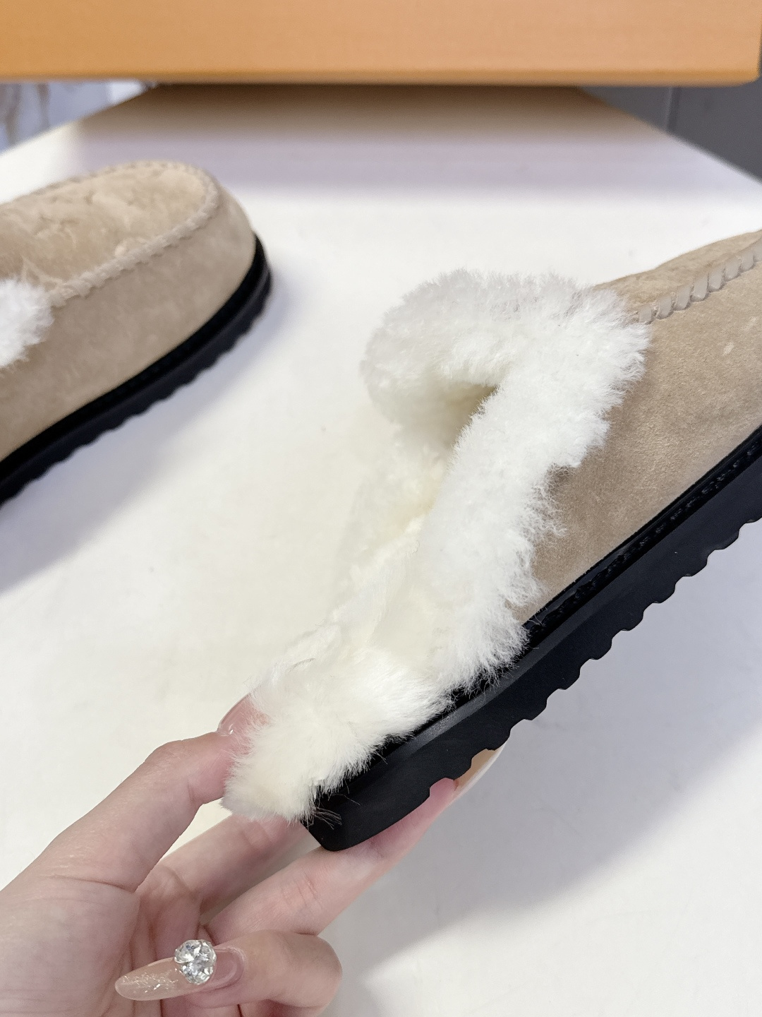 Louis Vuitton Monogram Shearling Suede Slippers - Luxury Mules