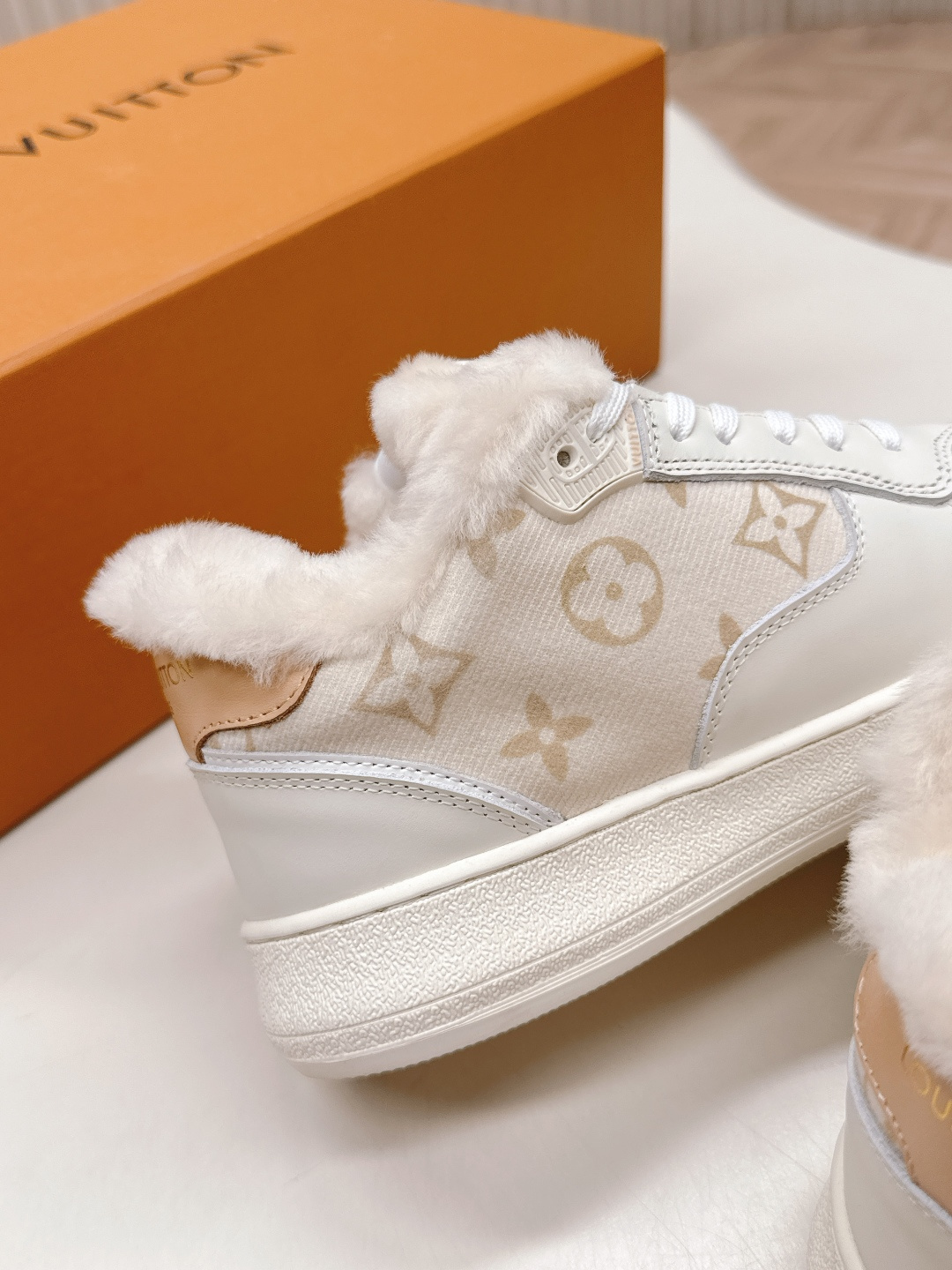 Louis Vuitton Time Out Sneaker with White Shearling Lining