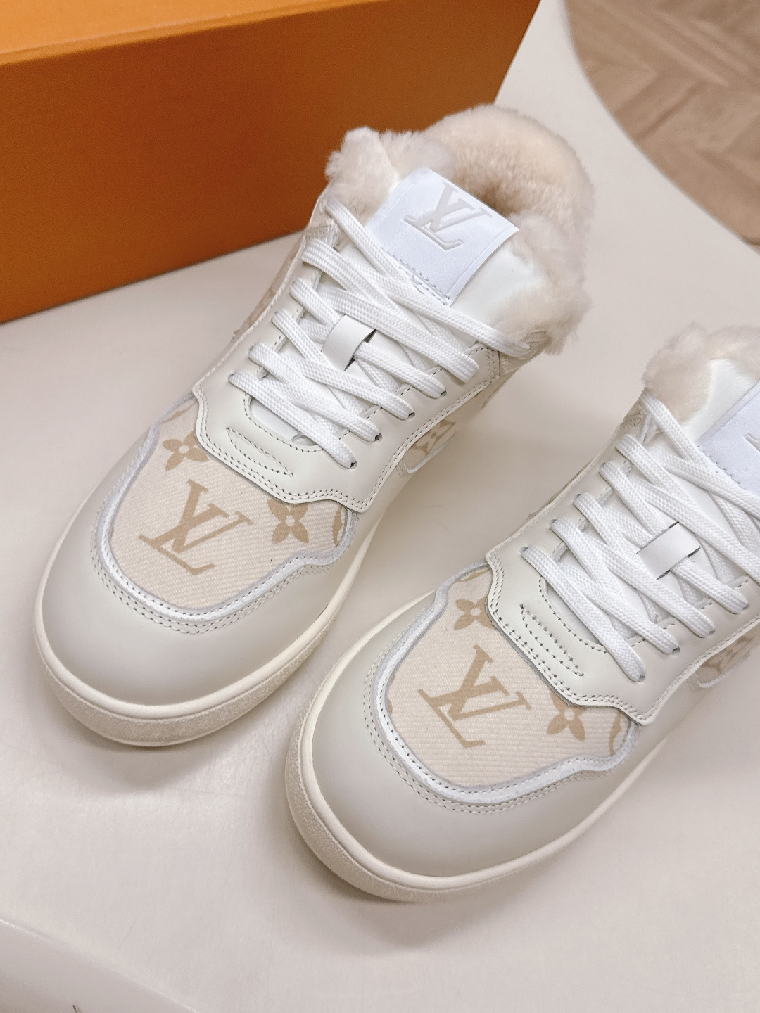 Louis Vuitton Time Out Sneaker with White Shearling Lining