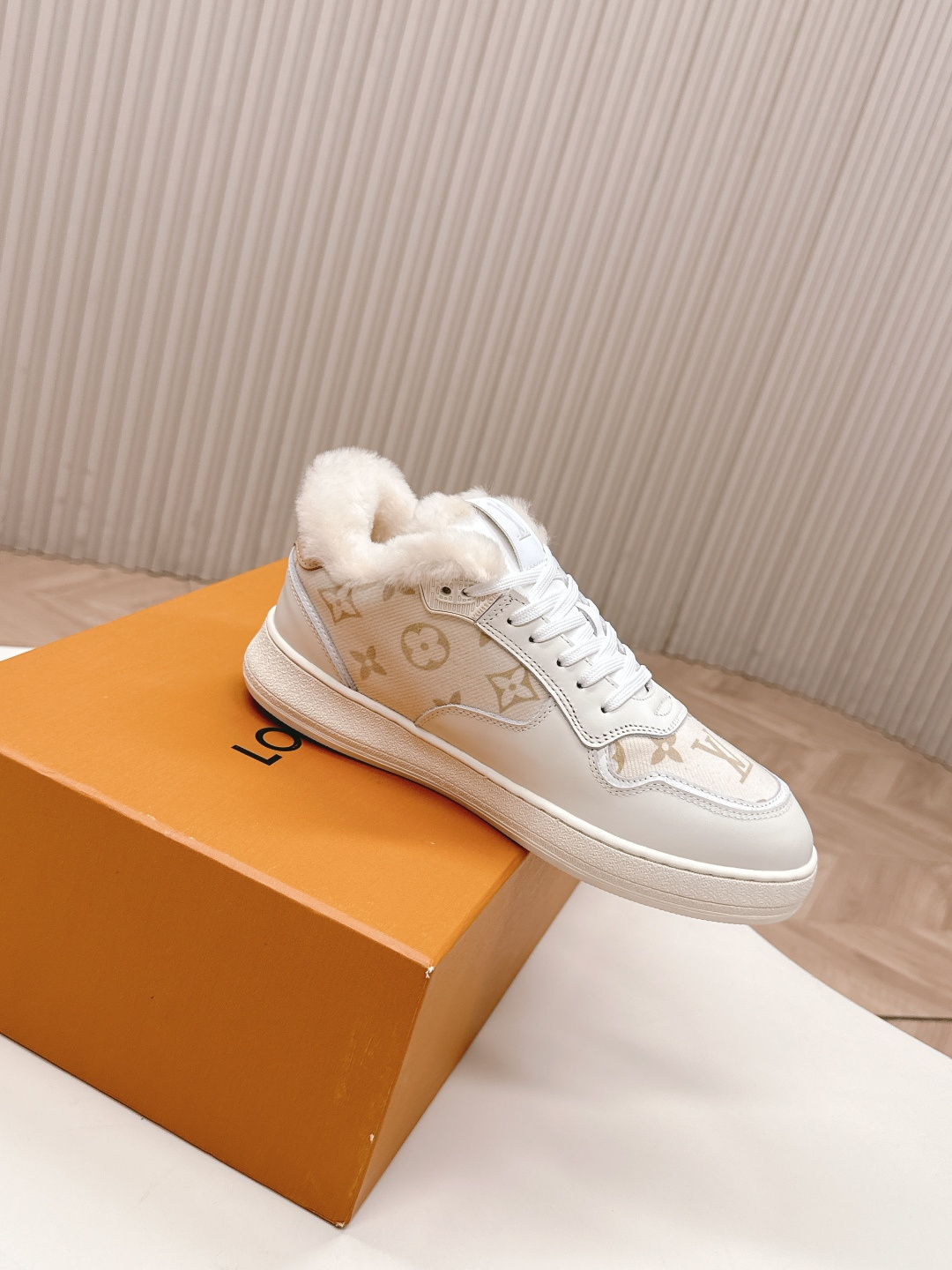 Louis Vuitton Time Out Sneaker with White Shearling Lining