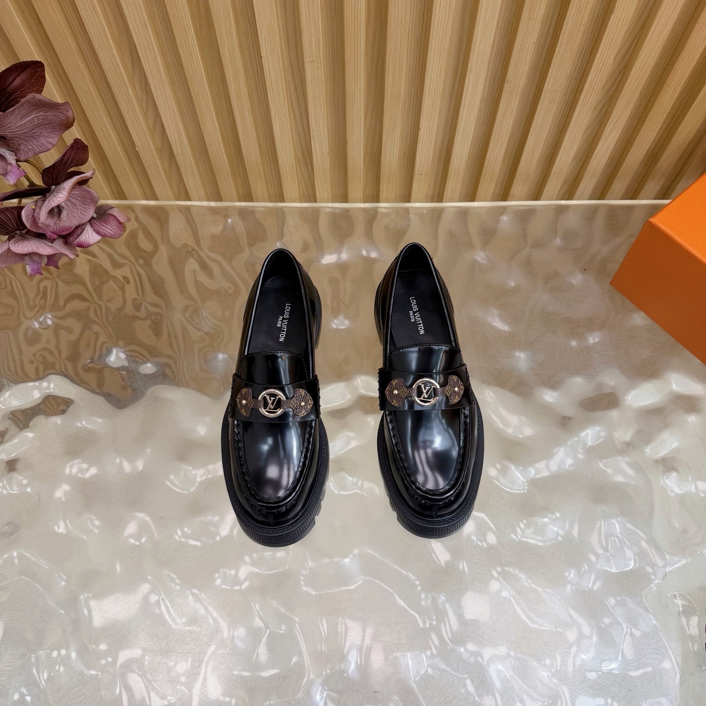 Luxury Women's Black Chunky Loafers - Platform Lug Sole Shoes