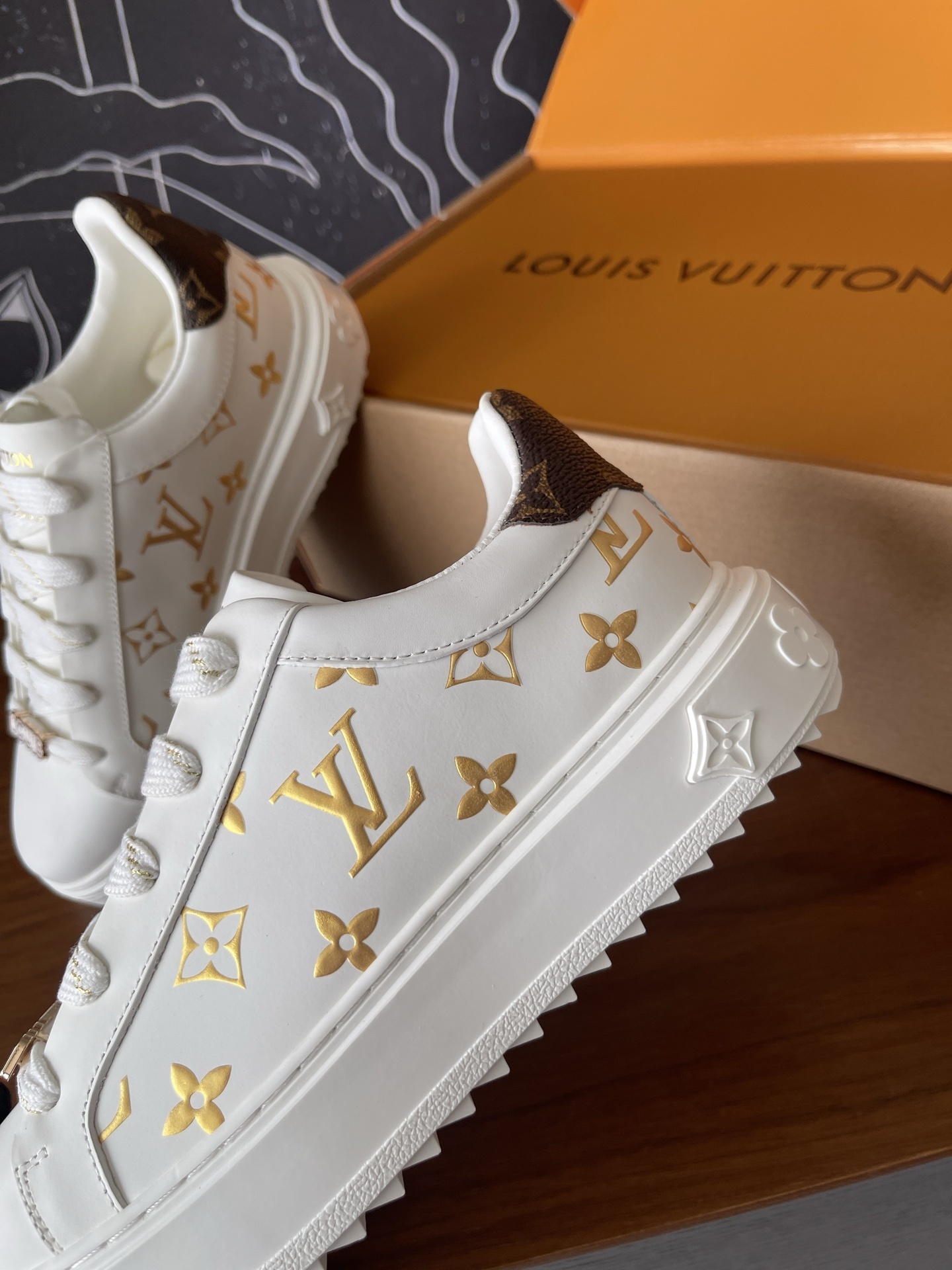 Louis Vuitton Time Out Sneakers - White Monogram Leather