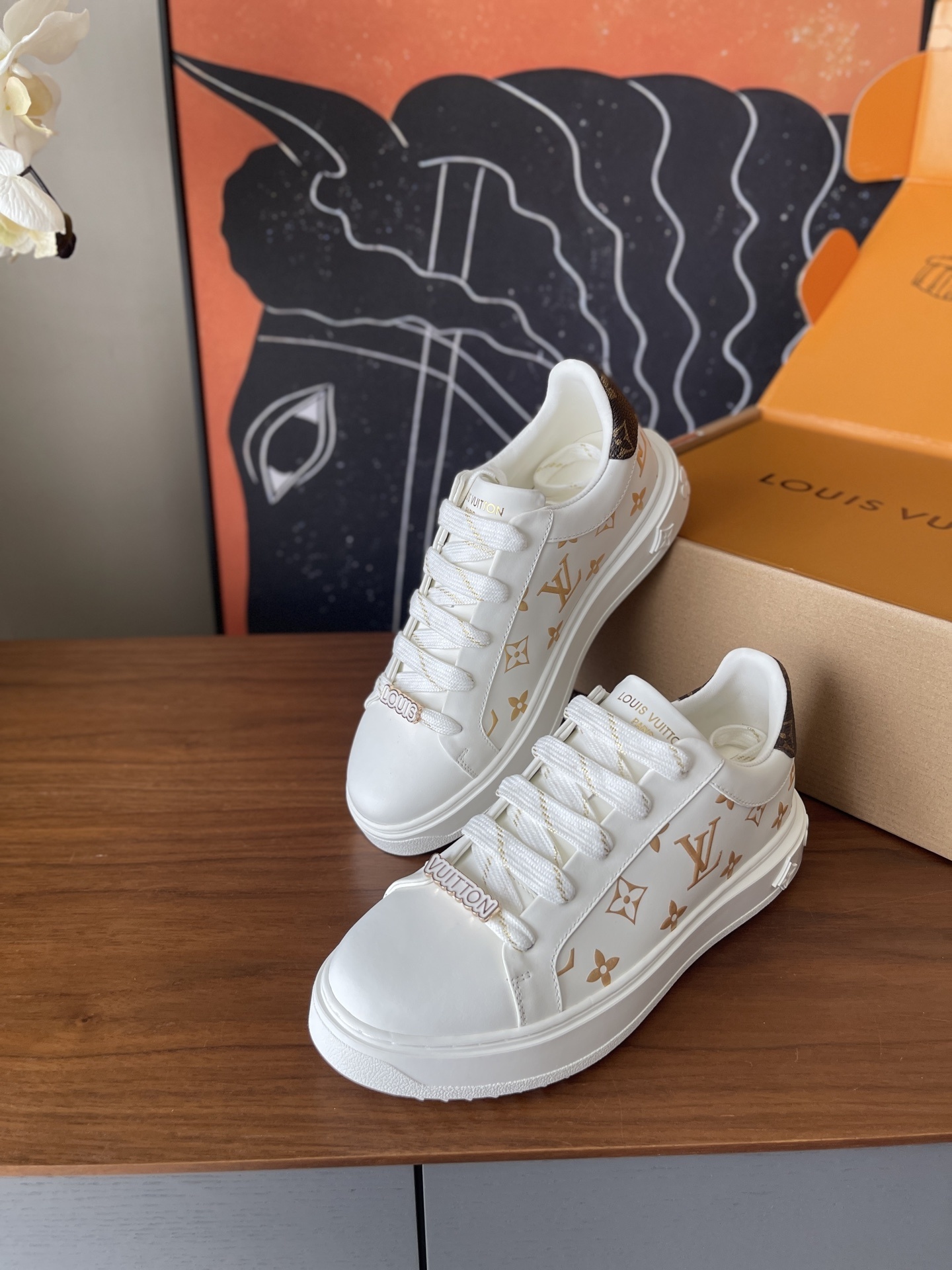 Louis Vuitton Time Out Sneakers - White Monogram Leather