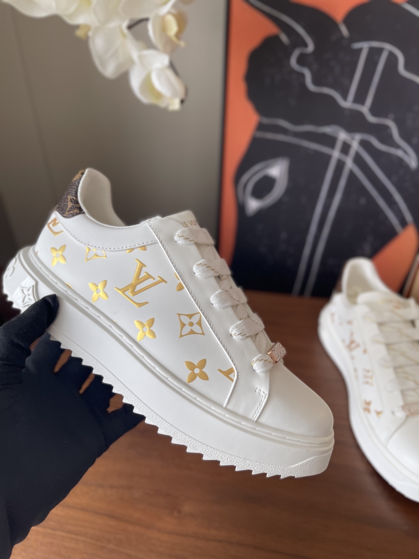 Louis Vuitton Time Out Sneakers - White Monogram Leather