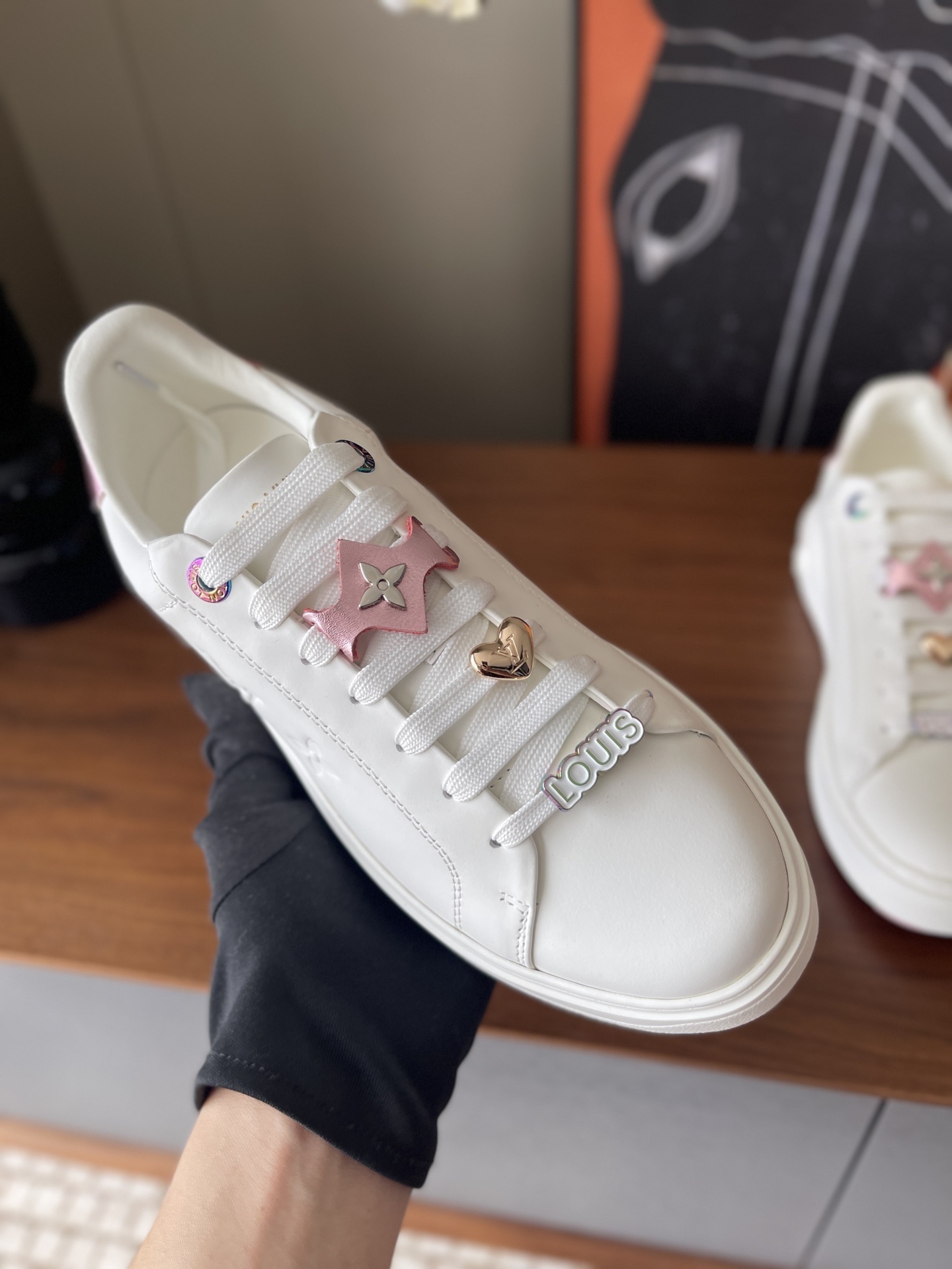Louis Vuitton Time Out Sneaker White Leather with Luxury Charms