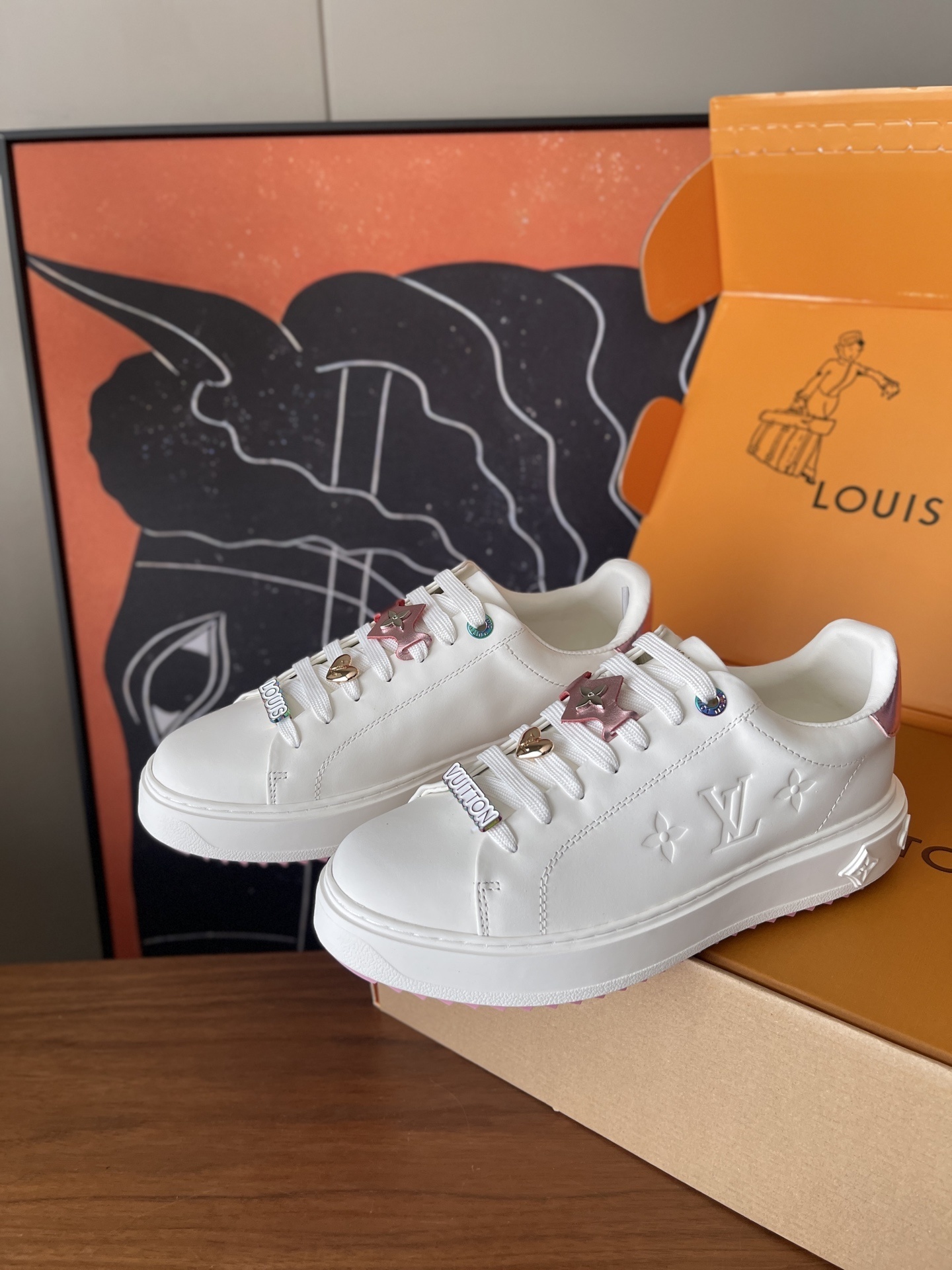 Louis Vuitton Time Out Sneaker White Leather with Luxury Charms