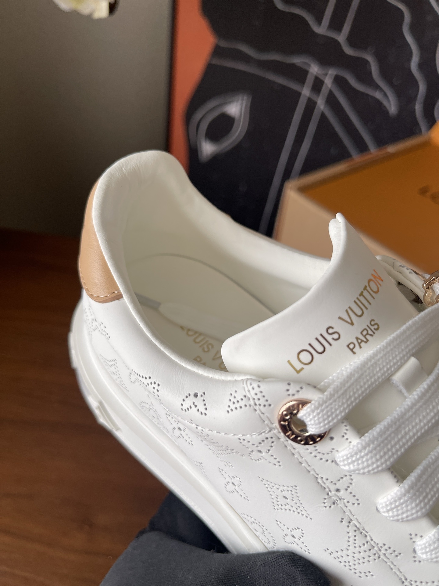 Louis Vuitton White Monogram Time Out Sneakers with Cherry Charm