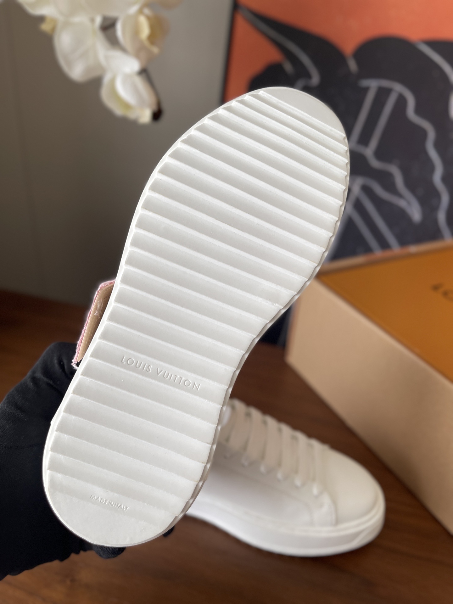 Louis Vuitton Women's Time Out Sneaker - White & Pink Leather