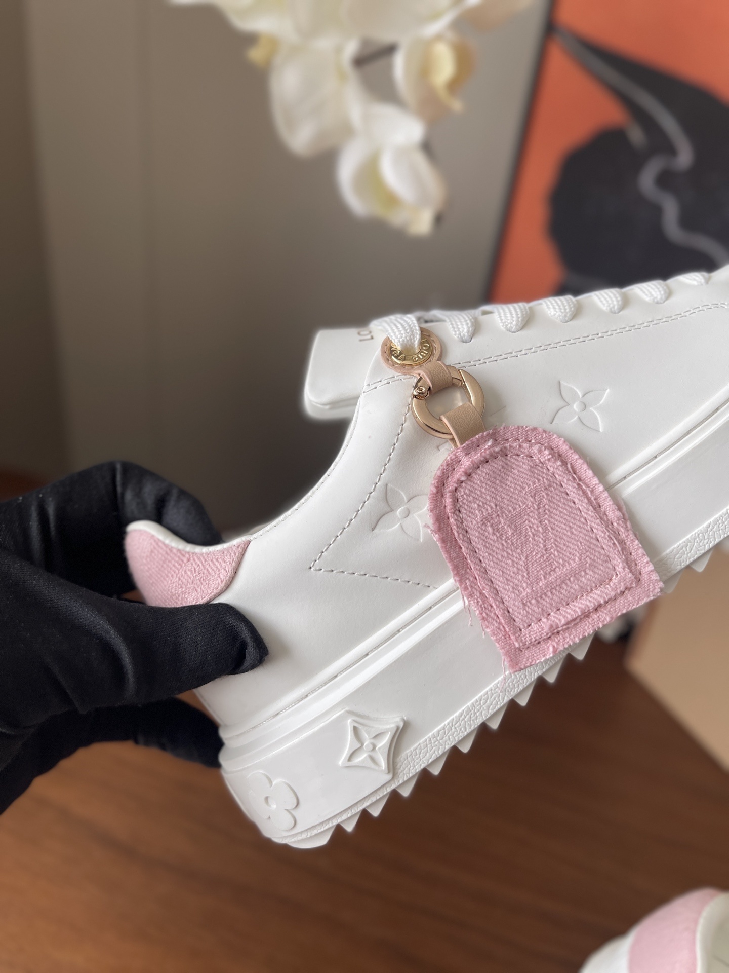 Louis Vuitton Women's Time Out Sneaker - White & Pink Leather