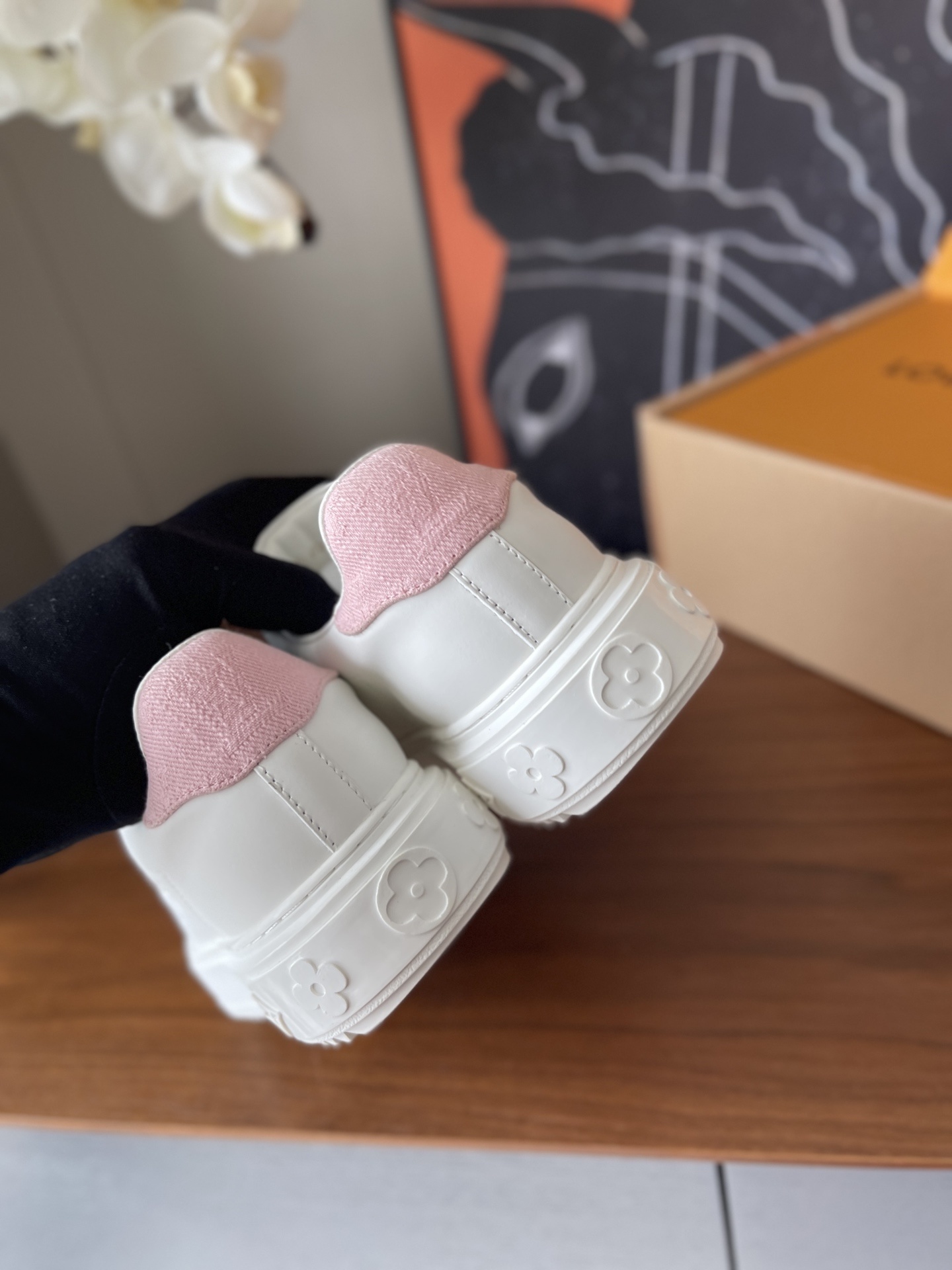 Louis Vuitton Women's Time Out Sneaker - White & Pink Leather