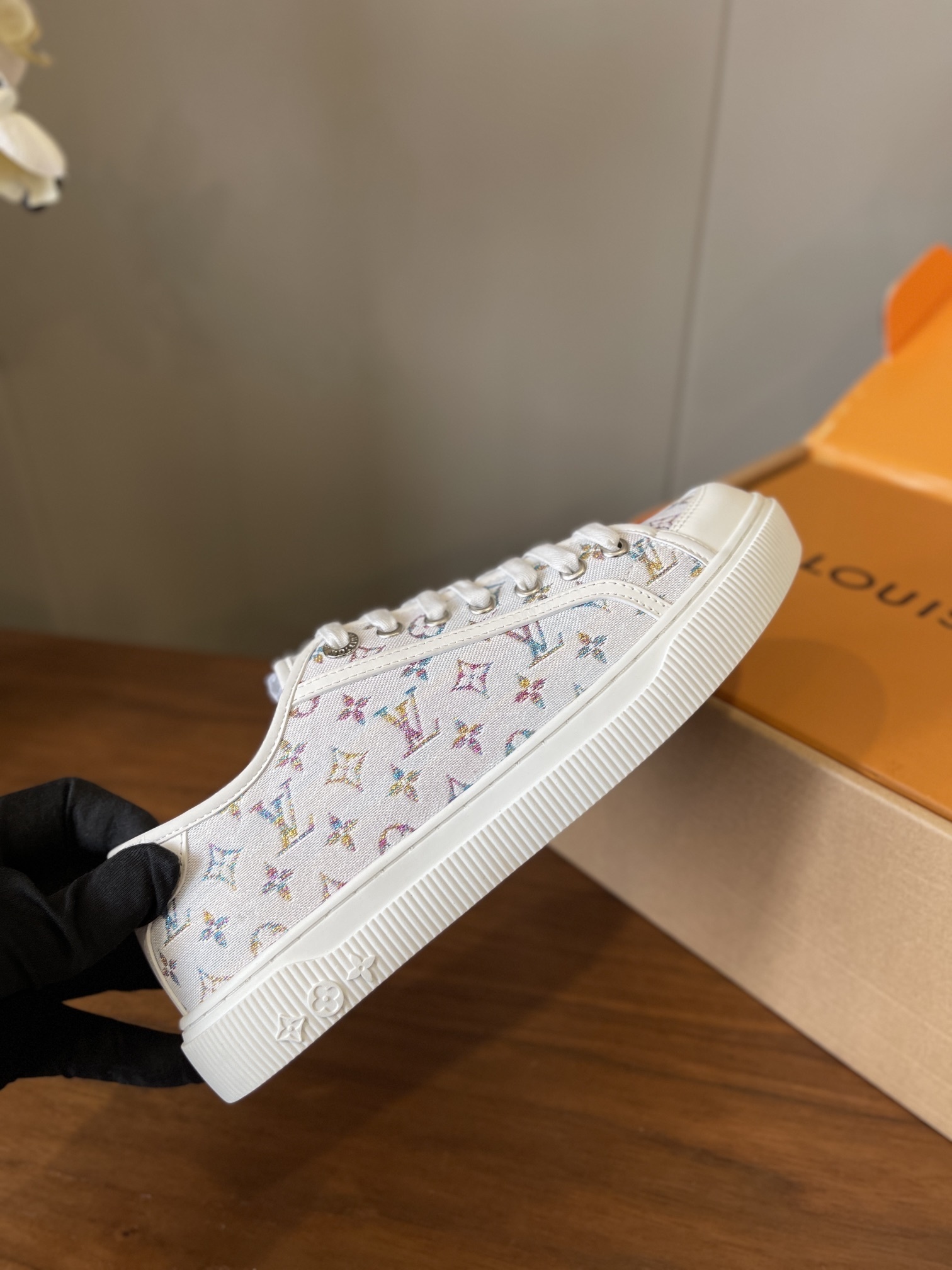 Louis Vuitton White Multicolor Monogram Low-Top Sneakers