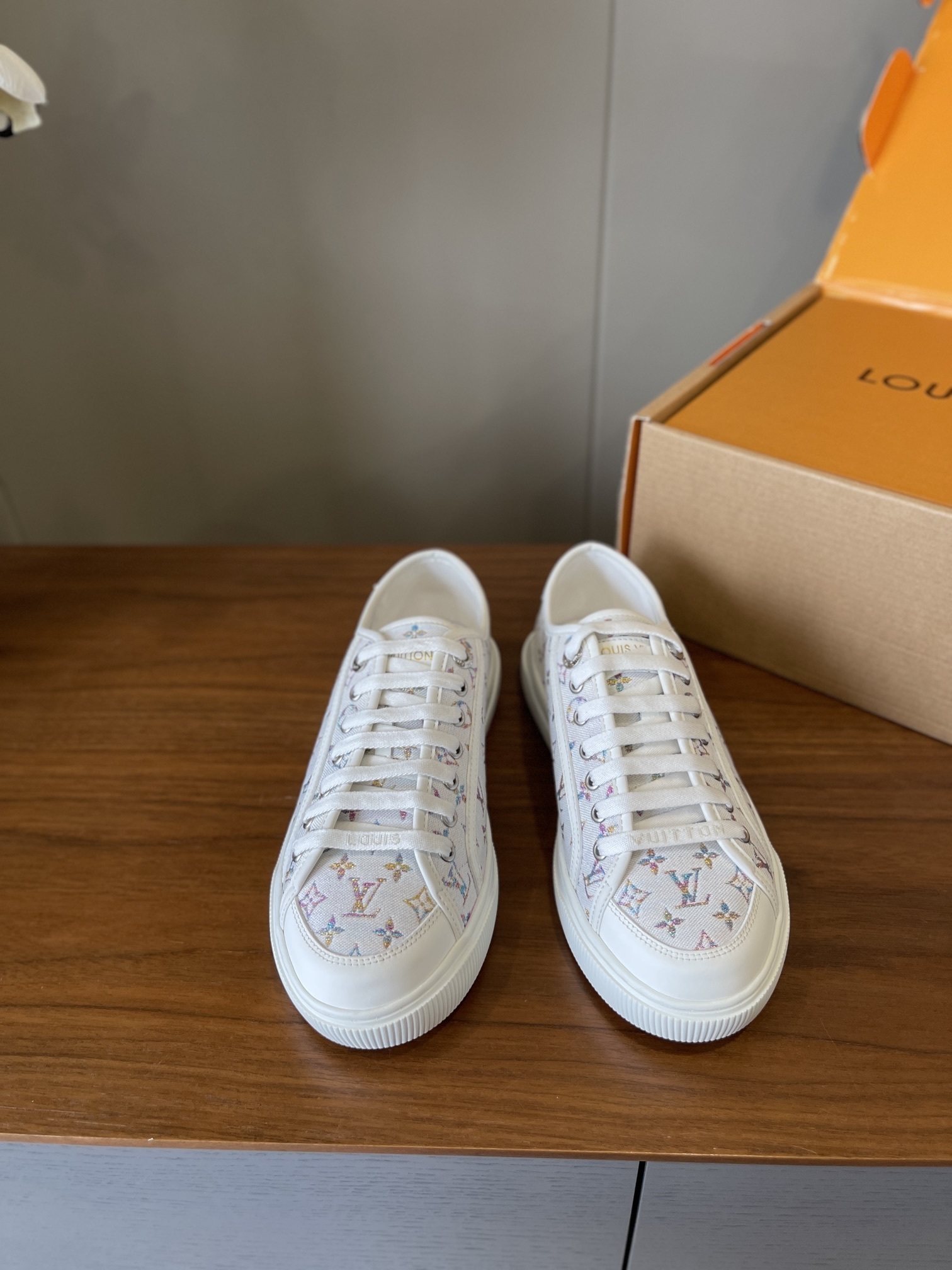 Louis Vuitton White Multicolor Monogram Low-Top Sneakers