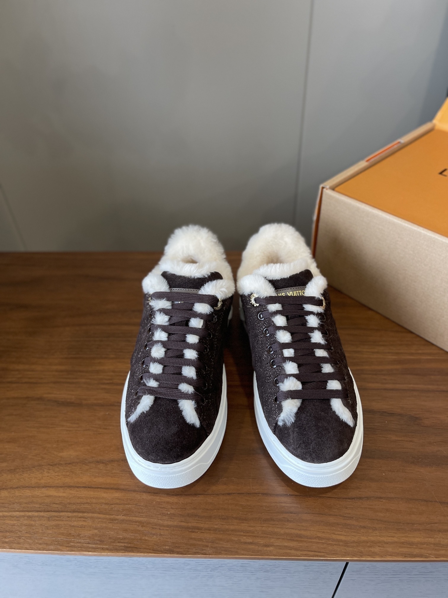 Louis Vuitton Time Out Sneaker Monogram Suede & Shearling