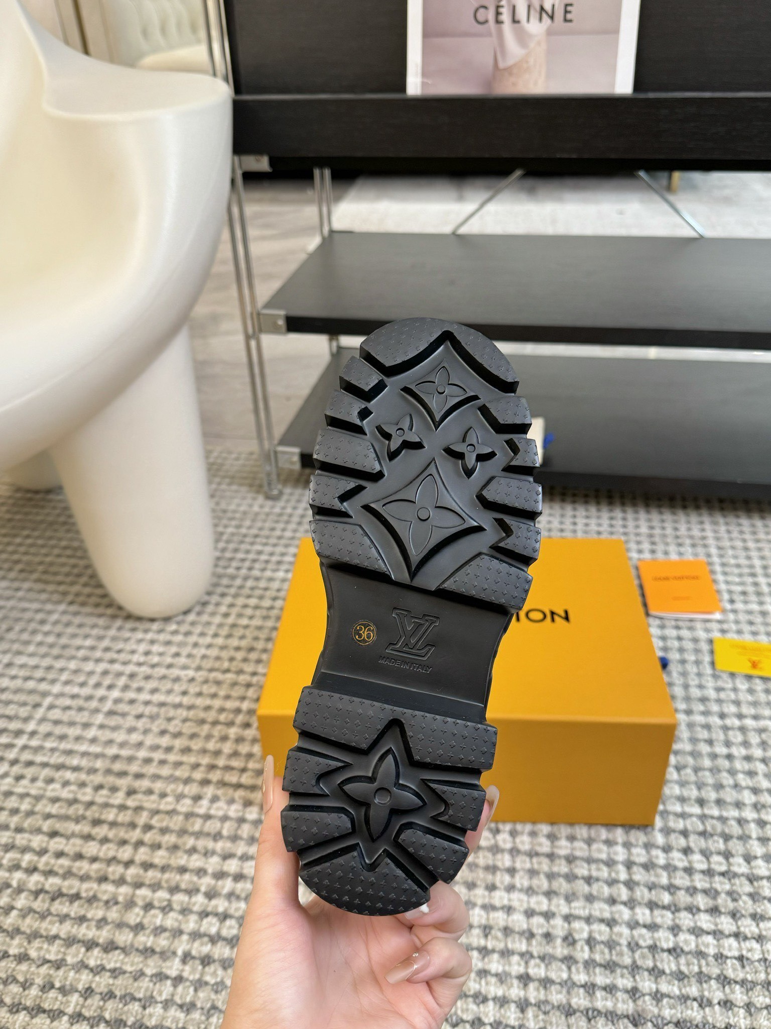 Louis Vuitton White Patent Leather Combat Boots