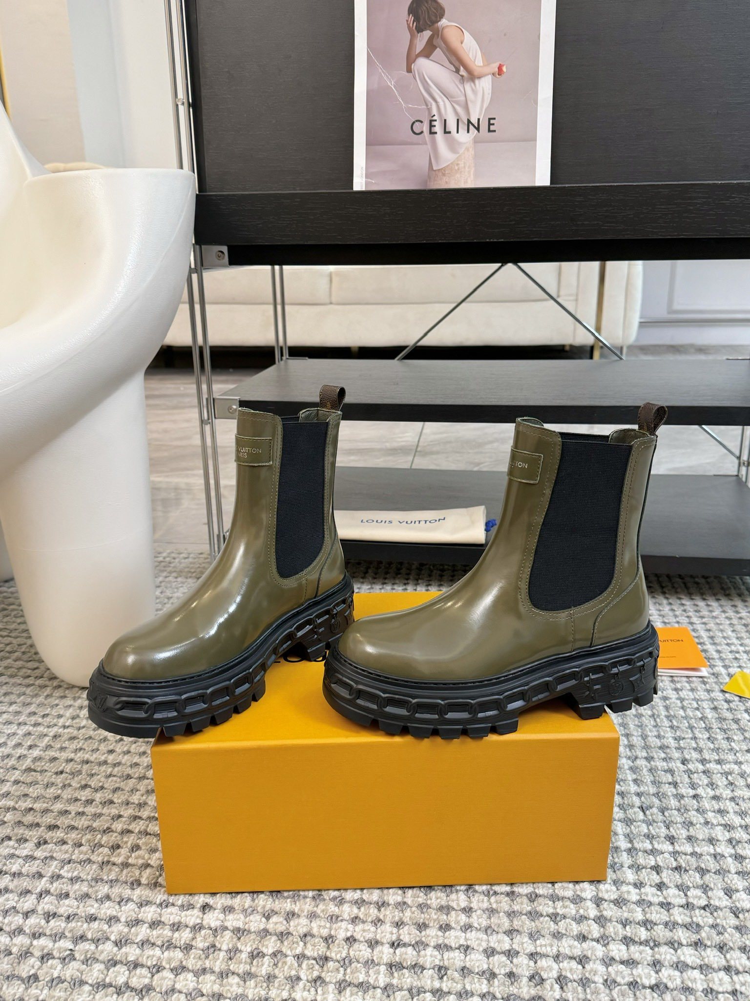 Louis Vuitton Women's Territory Flat Half Boot - Olive Green