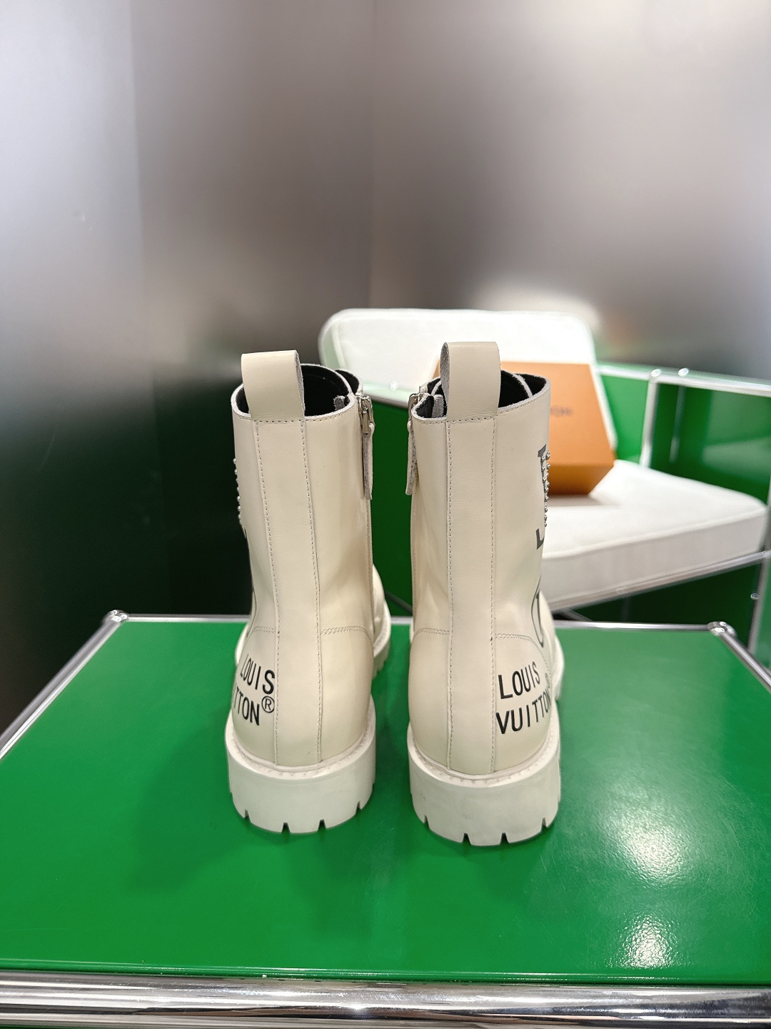 Louis Vuitton Territory Flat Ranger Boots - Cream Graphic Leather