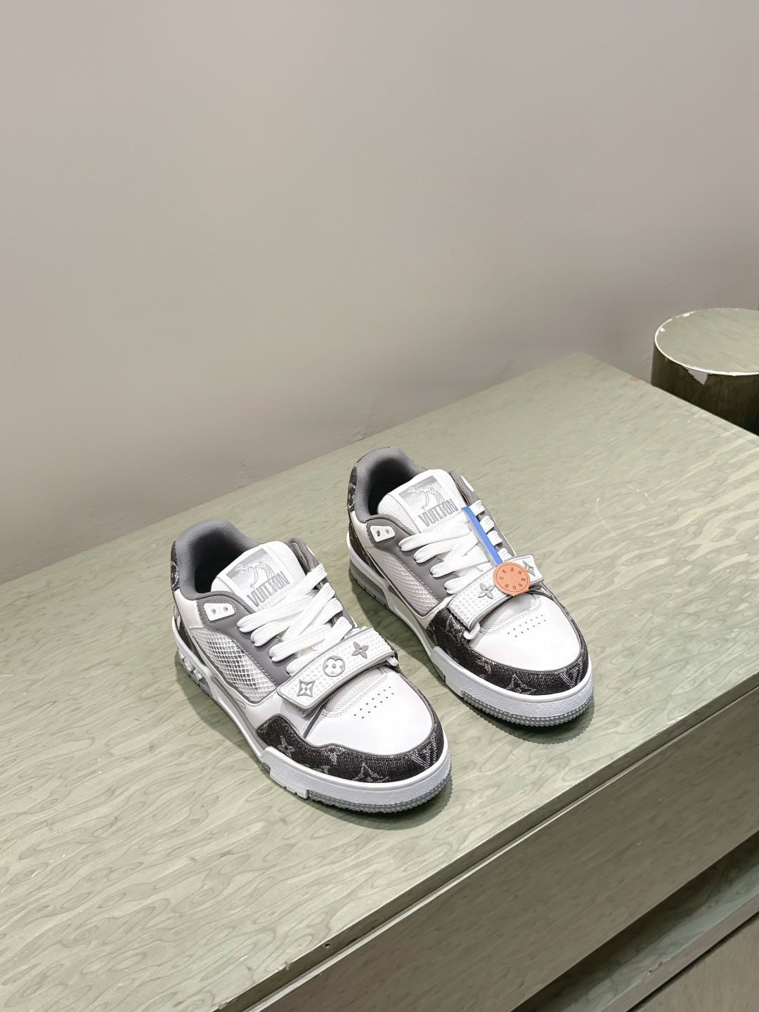 Louis Vuitton LV Trainer Sneaker - Grey & White Monogram Denim