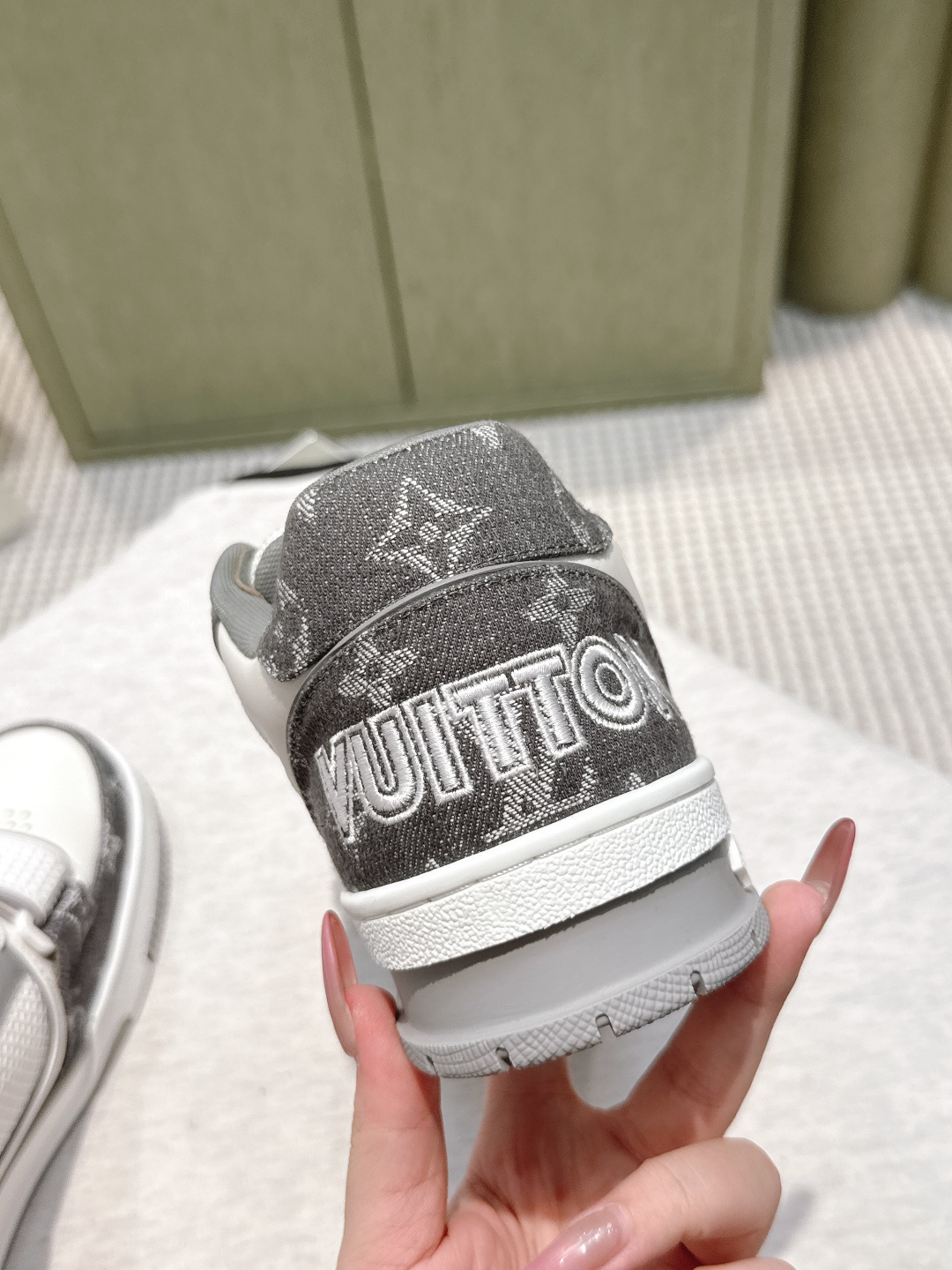 Louis Vuitton LV Trainer Sneaker - Grey & White Monogram Denim