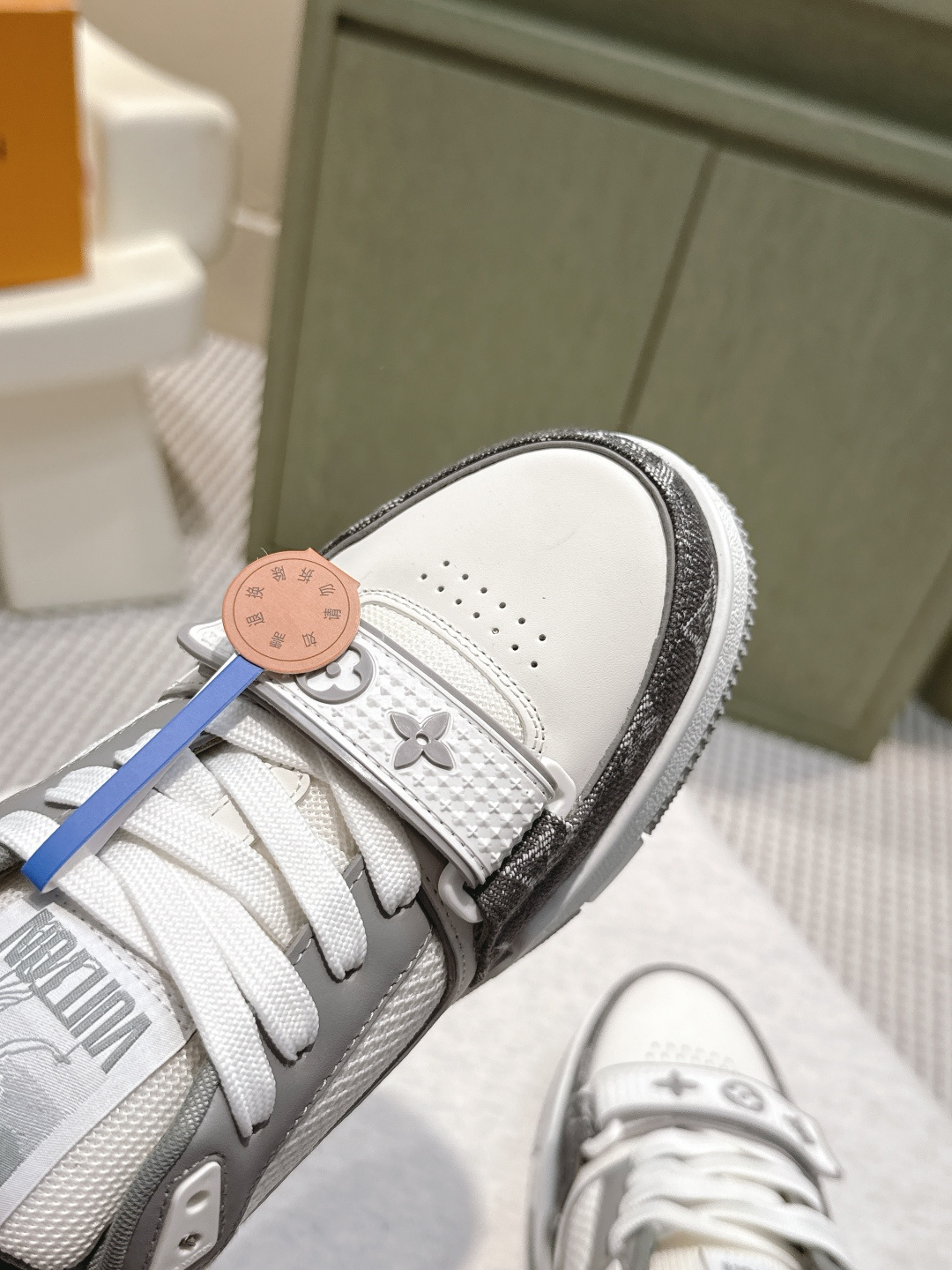 Louis Vuitton LV Trainer Sneaker - Grey & White Monogram Denim