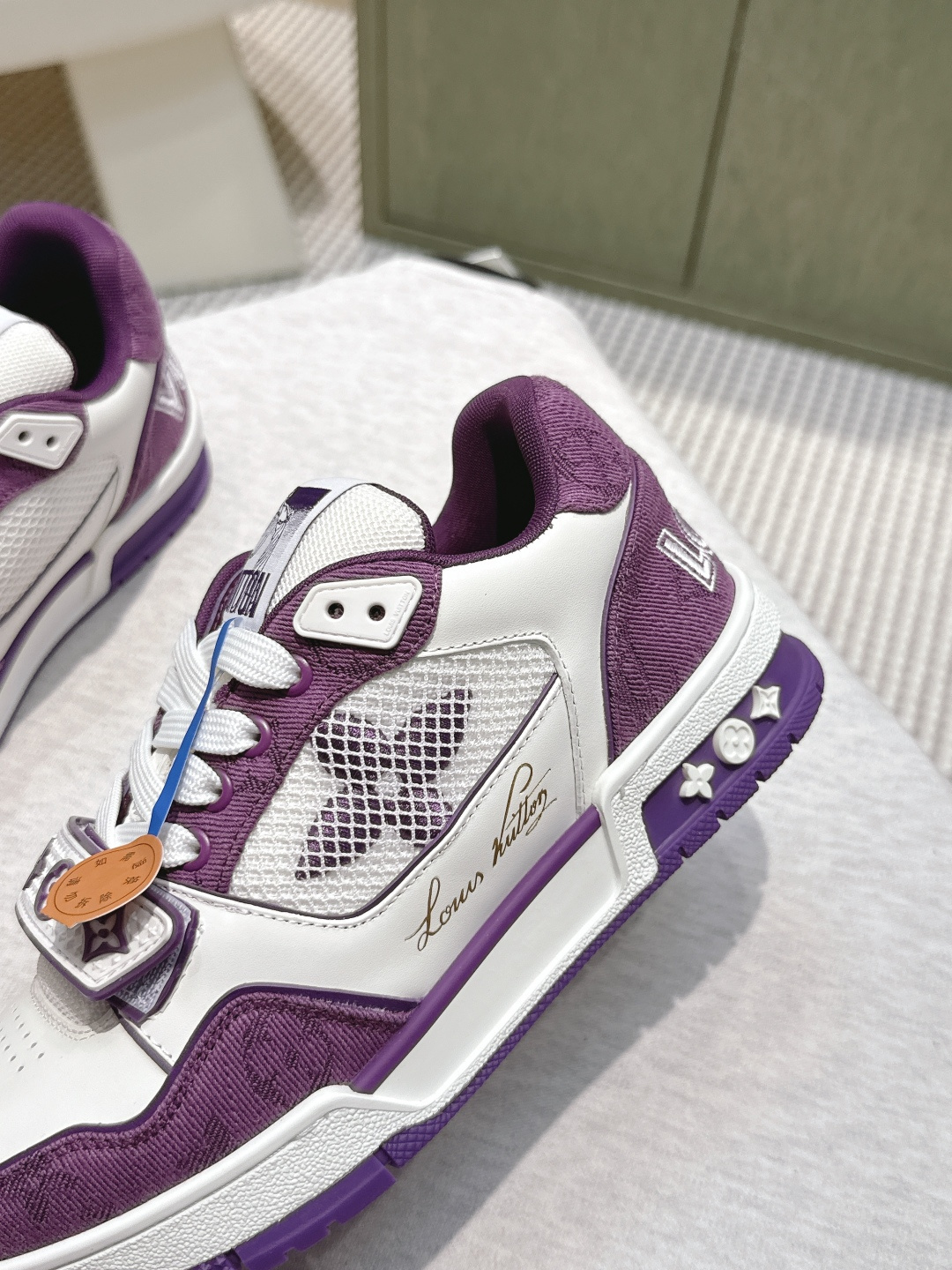 Louis Vuitton LV Trainer Sneaker - Purple & White Monogram Edition