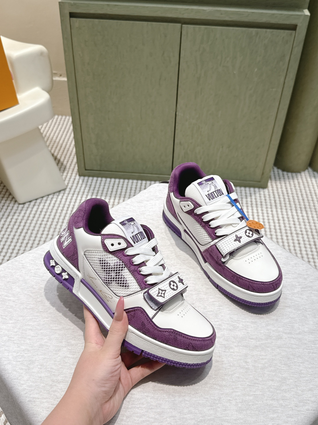 Louis Vuitton LV Trainer Sneaker - Purple & White Monogram Edition