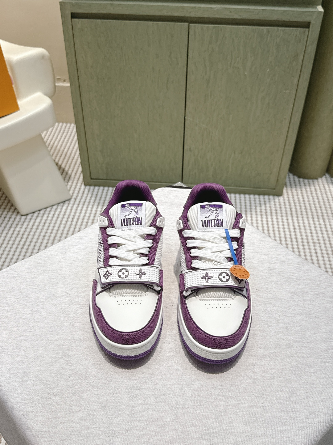 Louis Vuitton LV Trainer Sneaker – Purple & White Monogram Edition