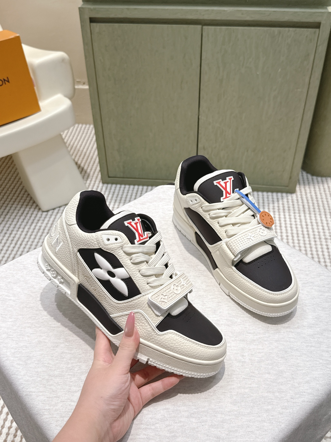 Louis Vuitton LV Trainer Maxi Sneakers - Black & White Luxury Leather