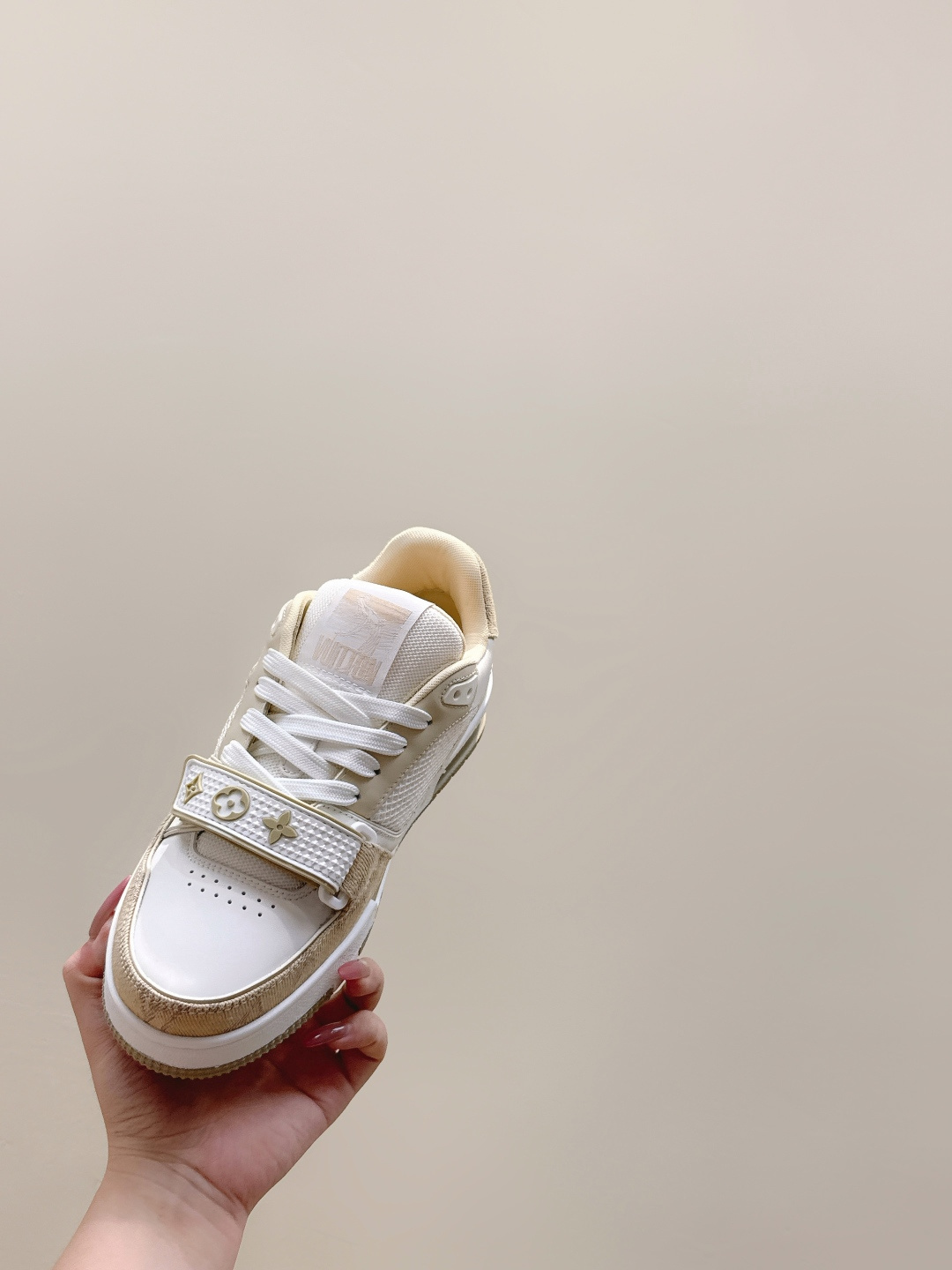 Louis Vuitton LV Trainer Sneakers Beige White Luxury Footwear