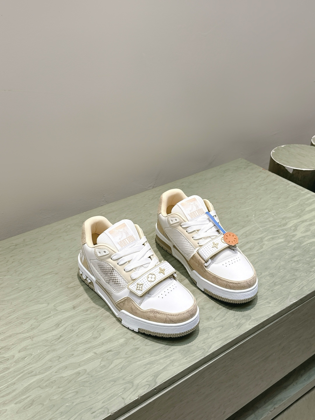 Louis Vuitton LV Trainer Sneakers Beige White Luxury Footwear