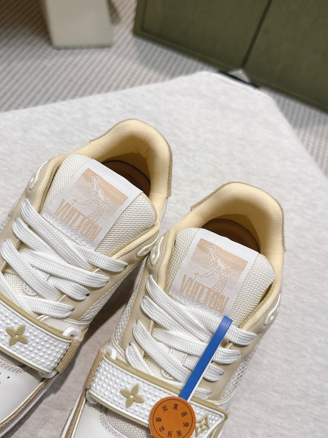 Louis Vuitton LV Trainer Sneakers Beige White Luxury Footwear