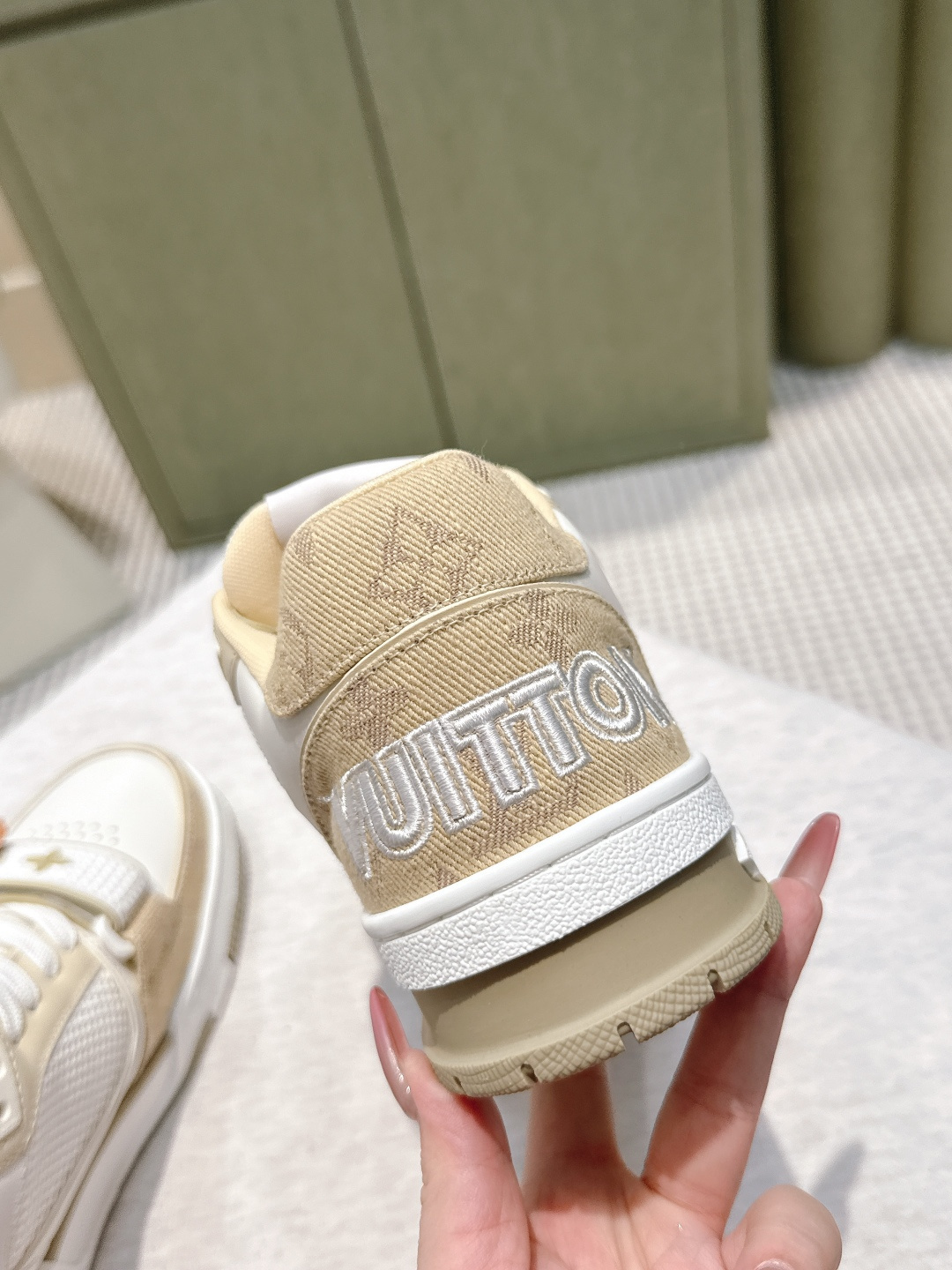 Louis Vuitton LV Trainer Sneakers Beige White Luxury Footwear