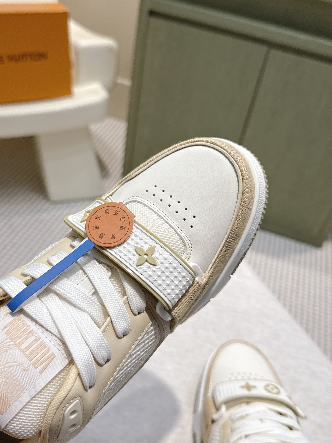 Louis Vuitton LV Trainer Sneakers Beige White Luxury Footwear