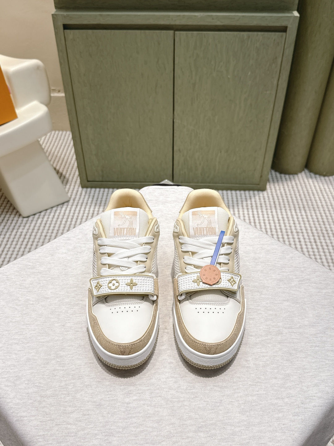 Louis Vuitton LV Trainer Sneakers Beige White Luxury Footwear