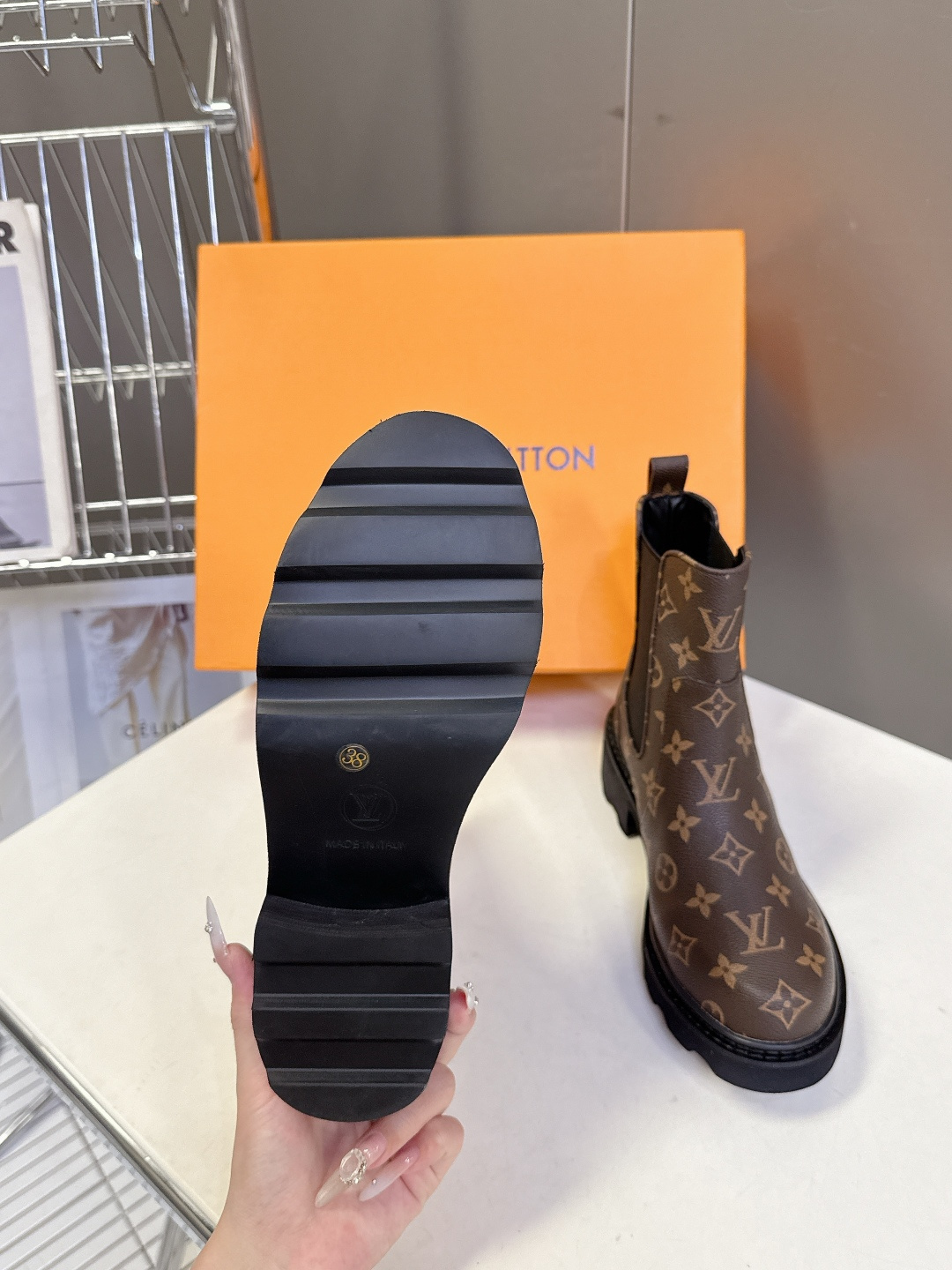 Louis Vuitton Women's Monogram Canvas Platform Ankle Boots