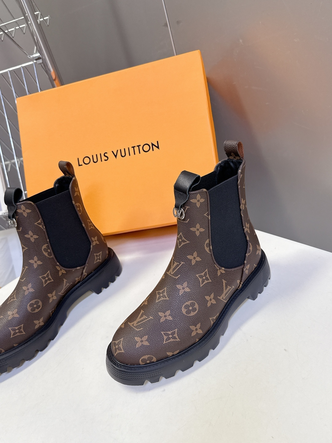 Louis Vuitton Monogram Canvas Chelsea Ankle Boots with Lug Sole
