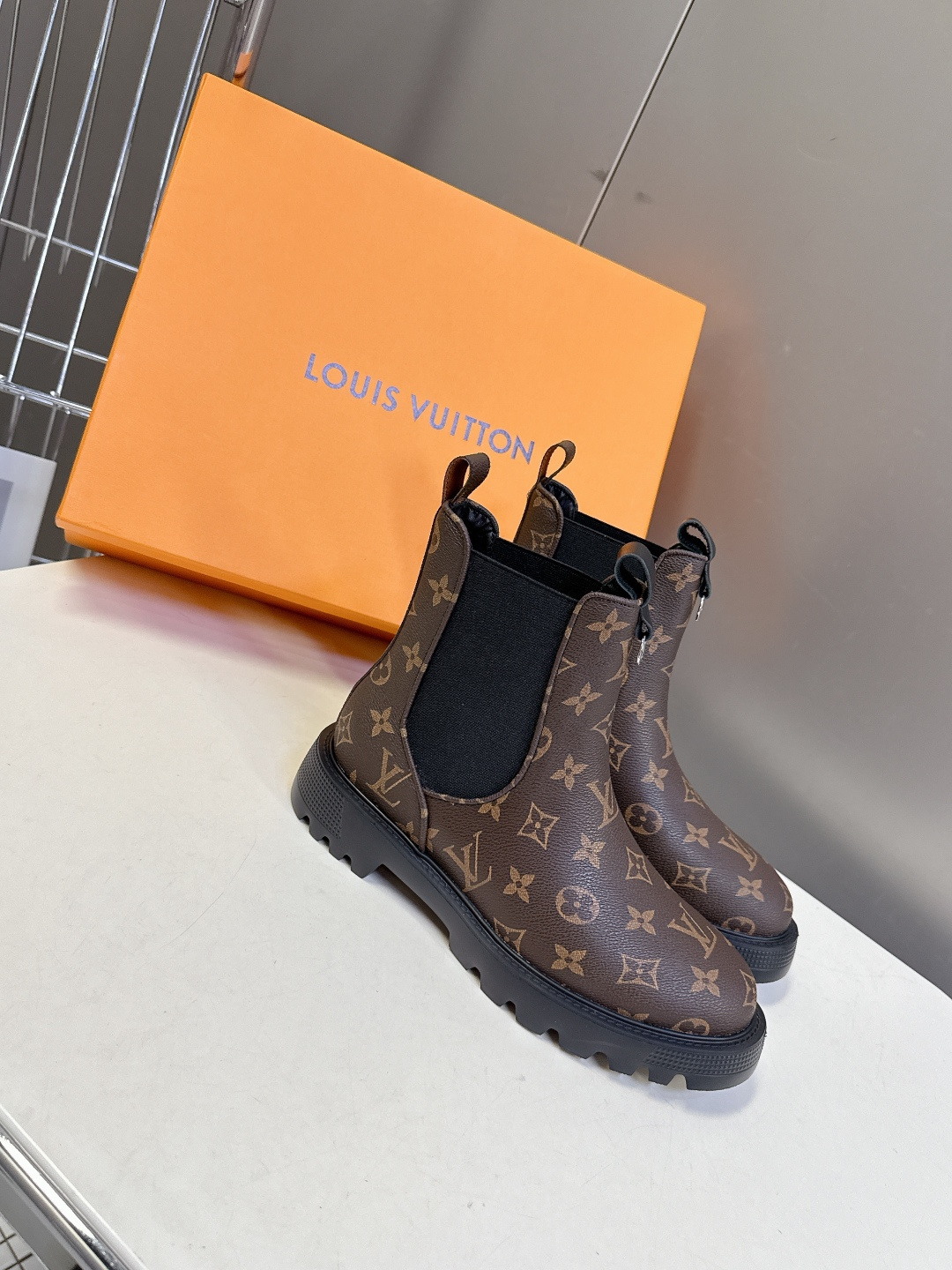 Louis Vuitton Monogram Canvas Chelsea Ankle Boots with Lug Sole