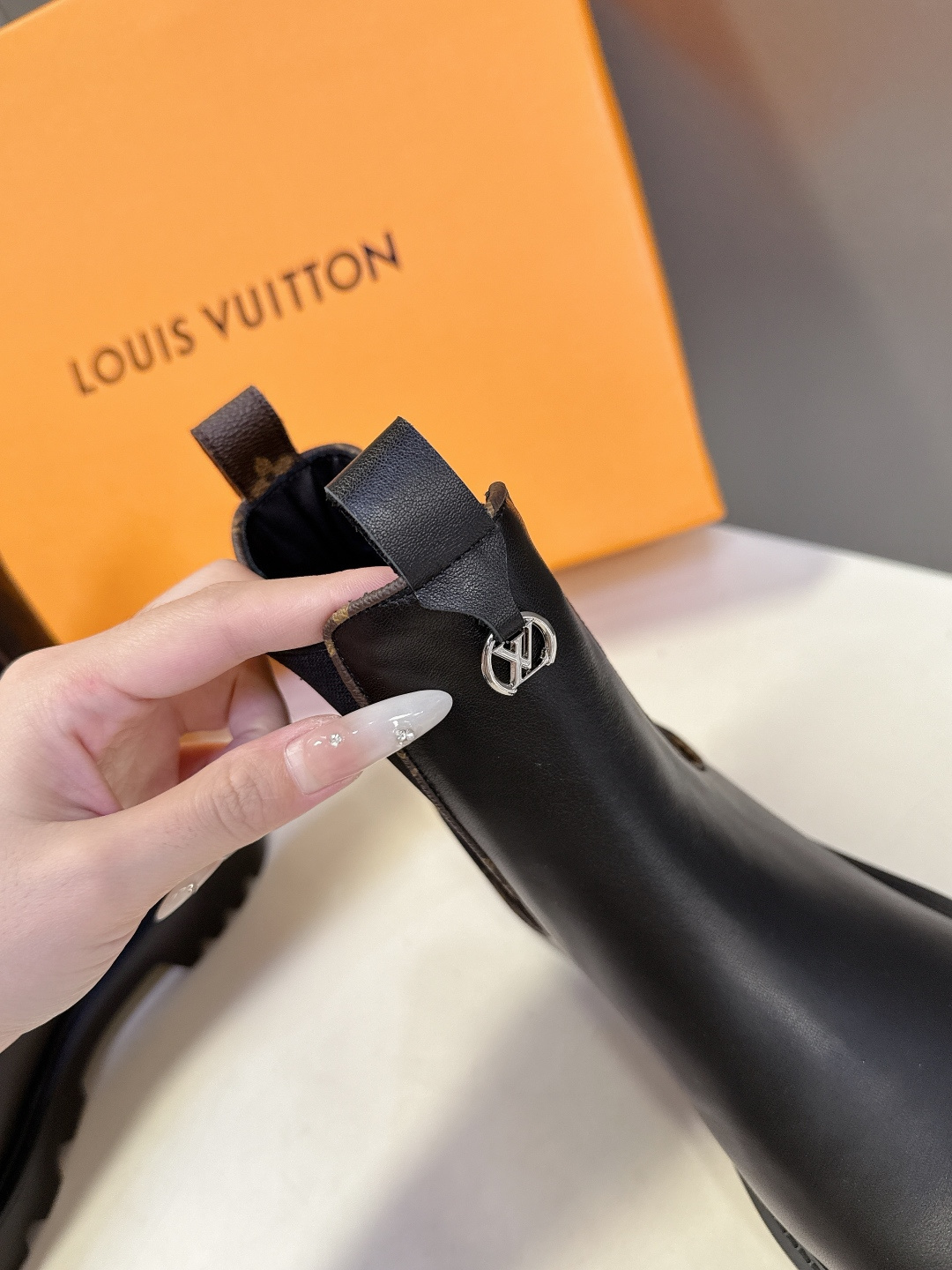 LV Black Leather Platform Chelsea Boots - Women's Luxury Footwear