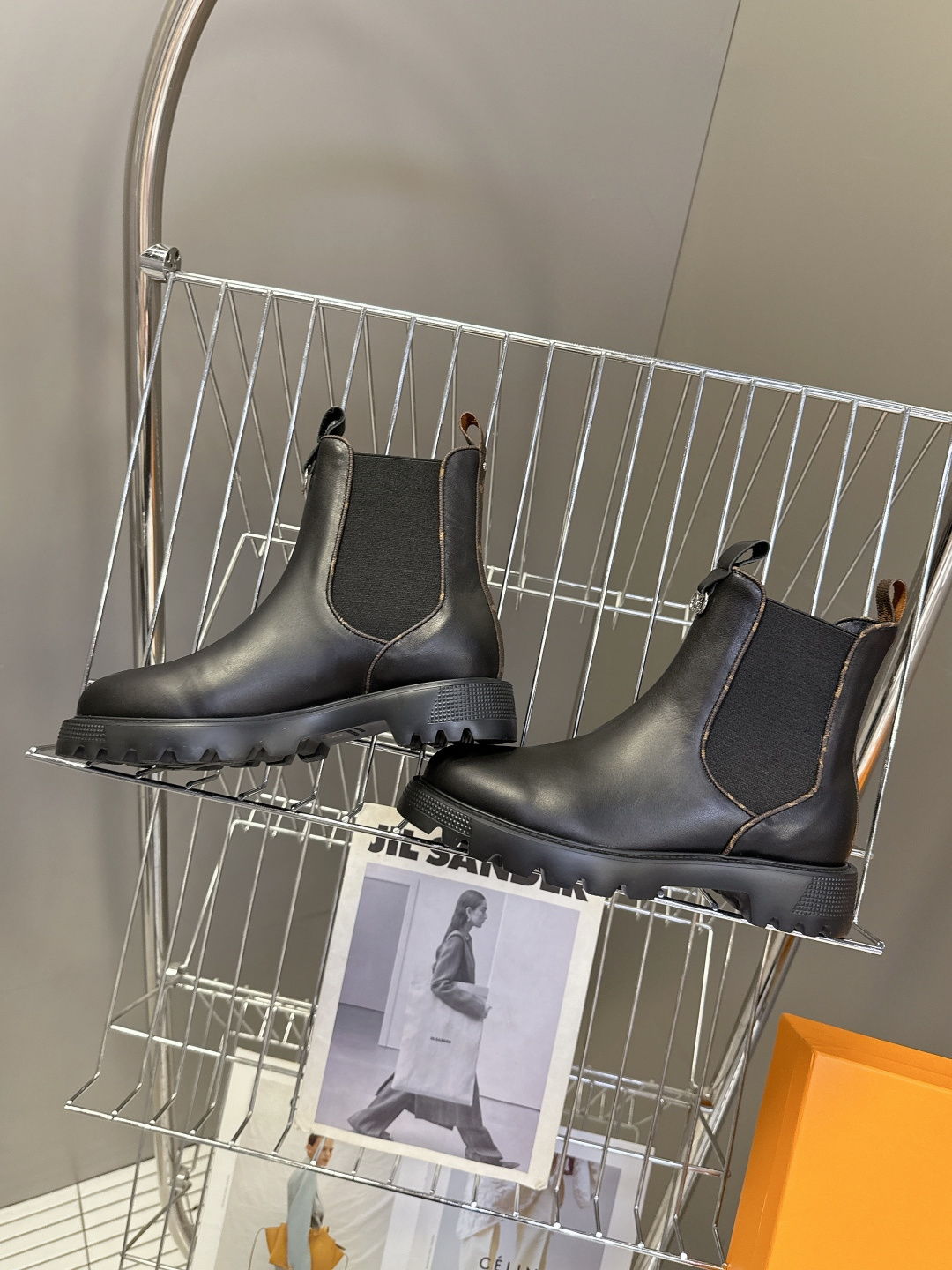 LV Black Leather Platform Chelsea Boots - Women's Luxury Footwear