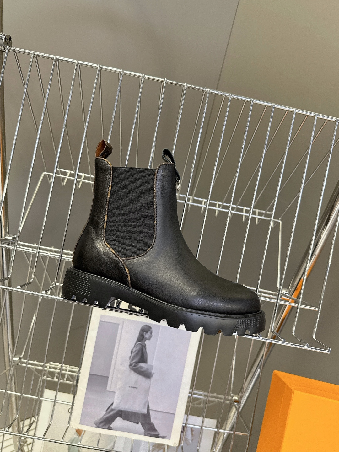 LV Black Leather Platform Chelsea Boots - Women's Luxury Footwear