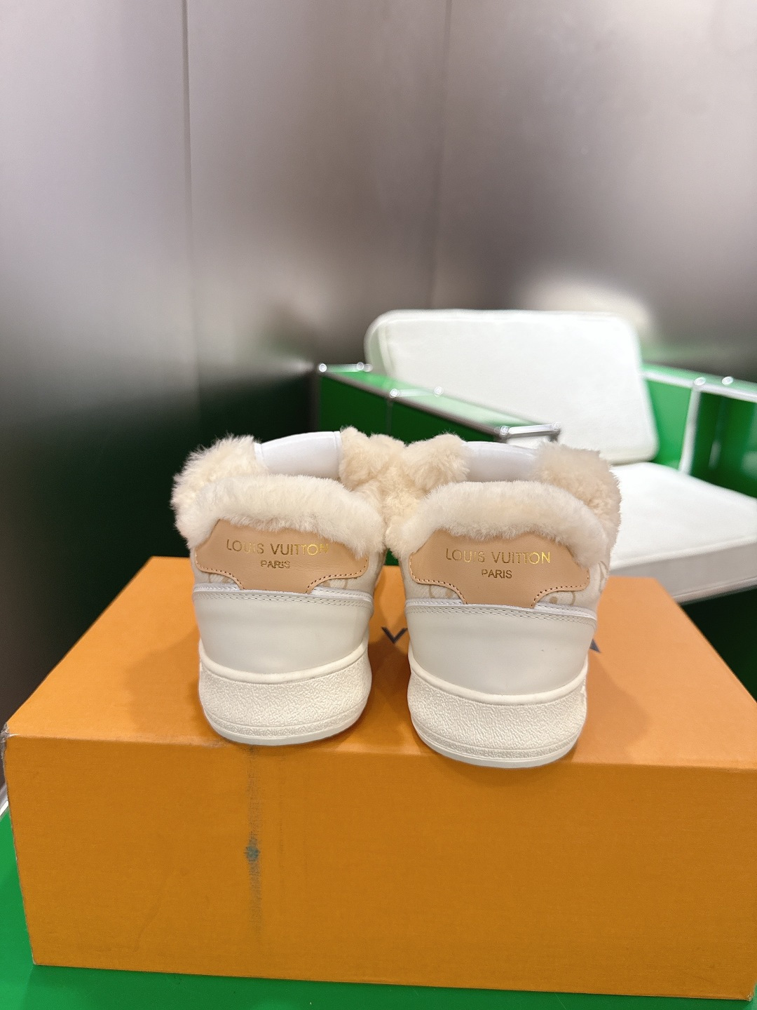 Louis Vuitton Monogram Shearling-Lined Sneakers - Beige & Cream