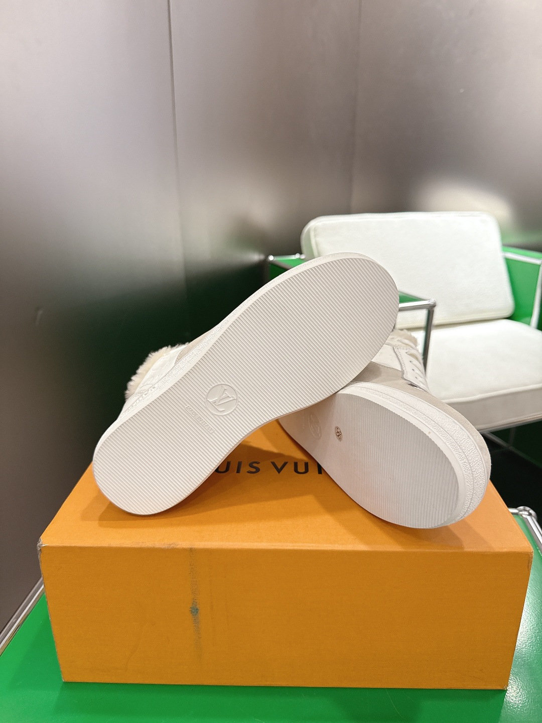 Louis Vuitton LV Trainer Sneaker with Shearling Lining - White