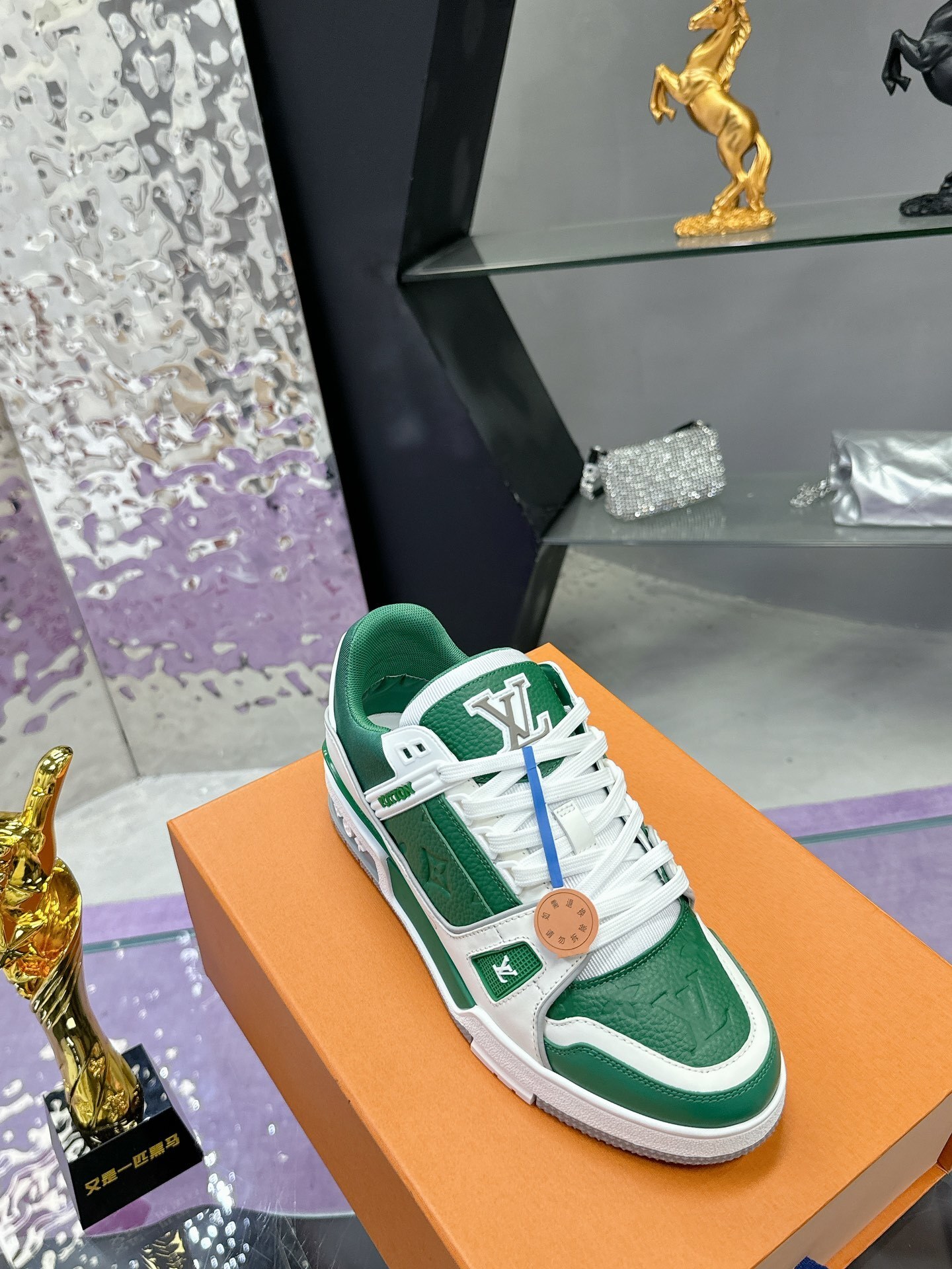 Louis Vuitton LV Trainer Sneaker - Green and White Edition